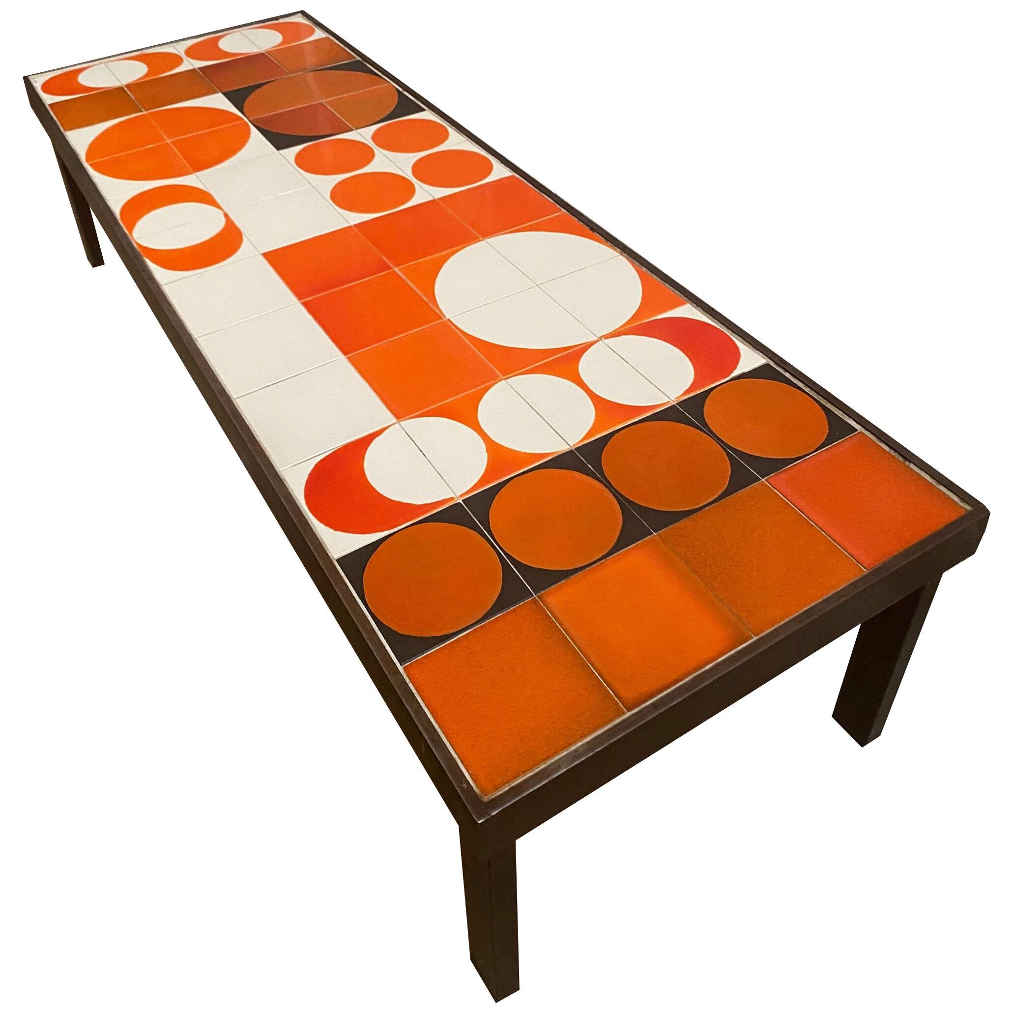 Ceramic Coffee Table by Roger Capron, Vallauris, France, 1970s