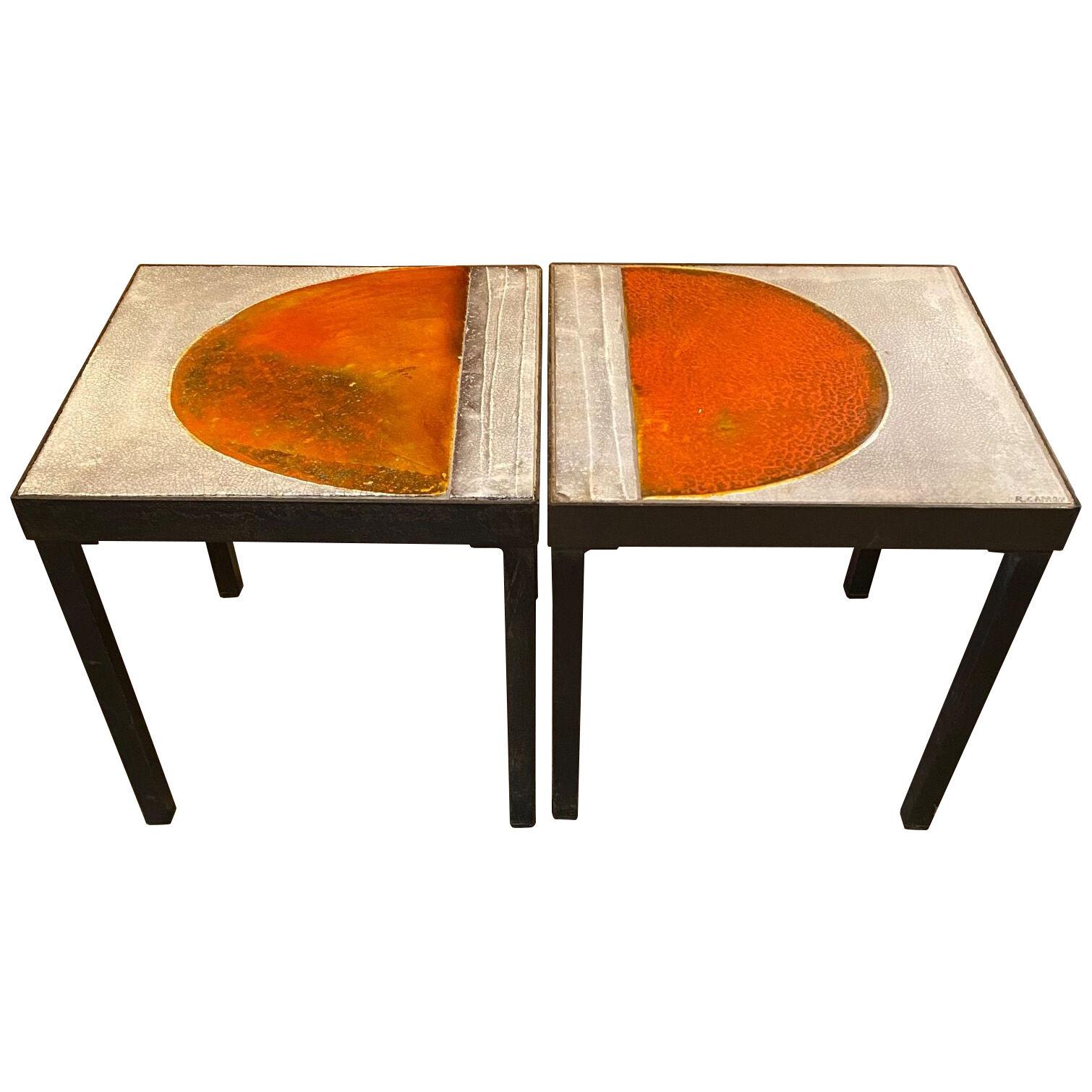 Pair of coffee tables /side tables by Roger Capron, France, 1960s