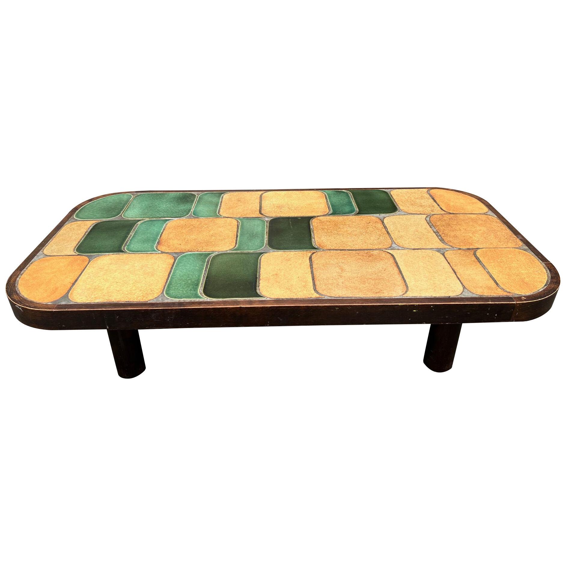 "Shogun" Ceramic Coffee Table by Roger Capron, Vallauris, France, 1970s