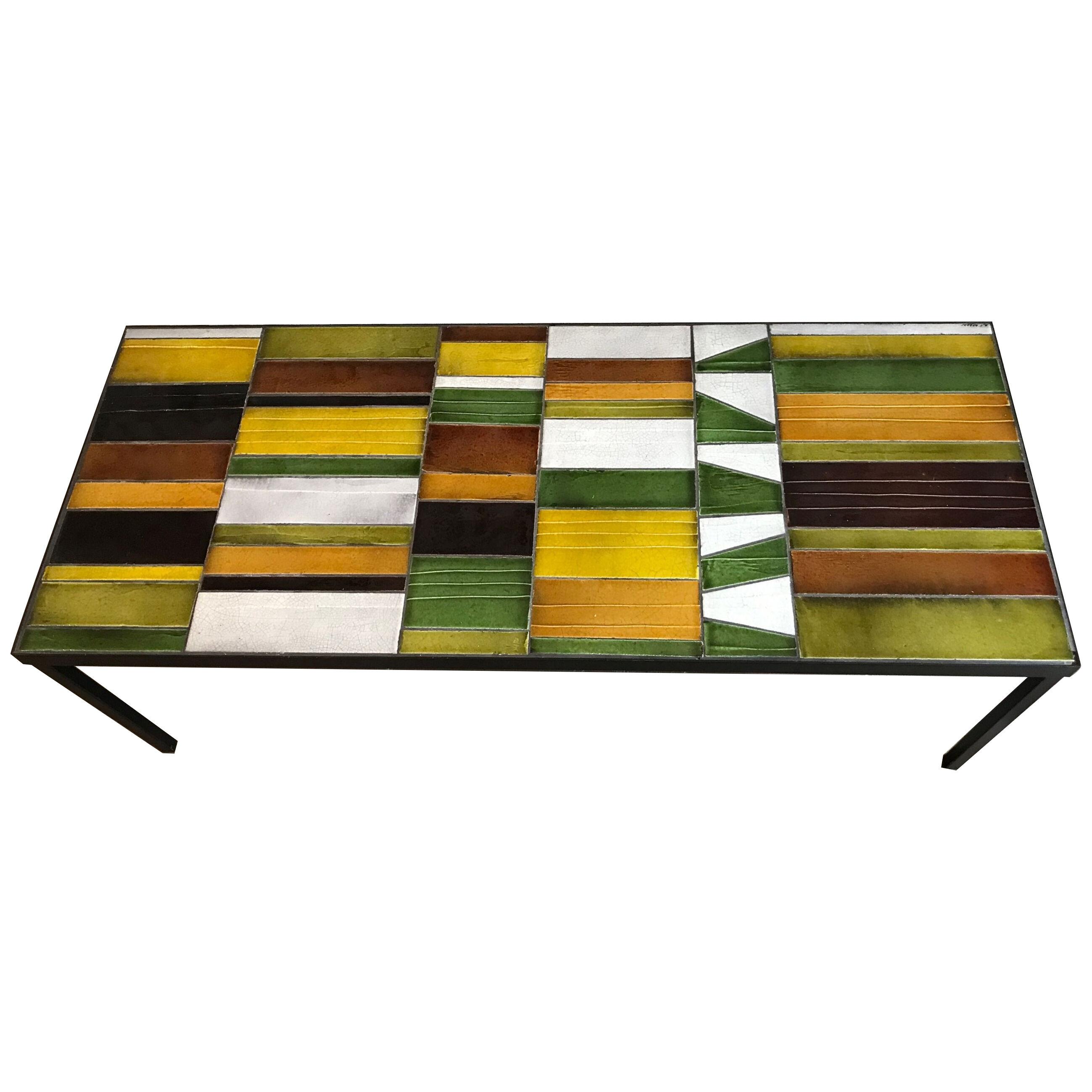 Ceramic Coffee Table by Roger Capron, Vallauris, France, 1960s