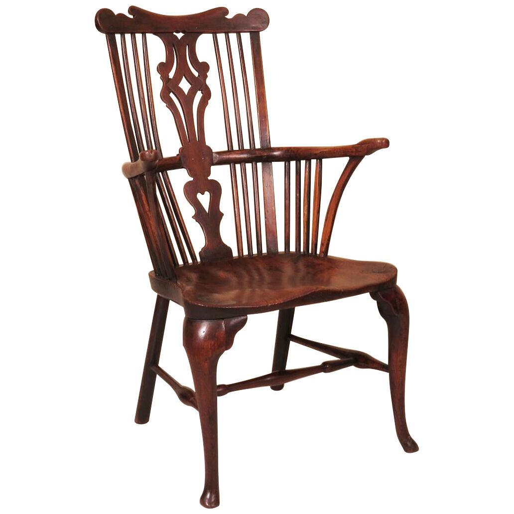 18th Century Ash Comb Back Windsor Chair