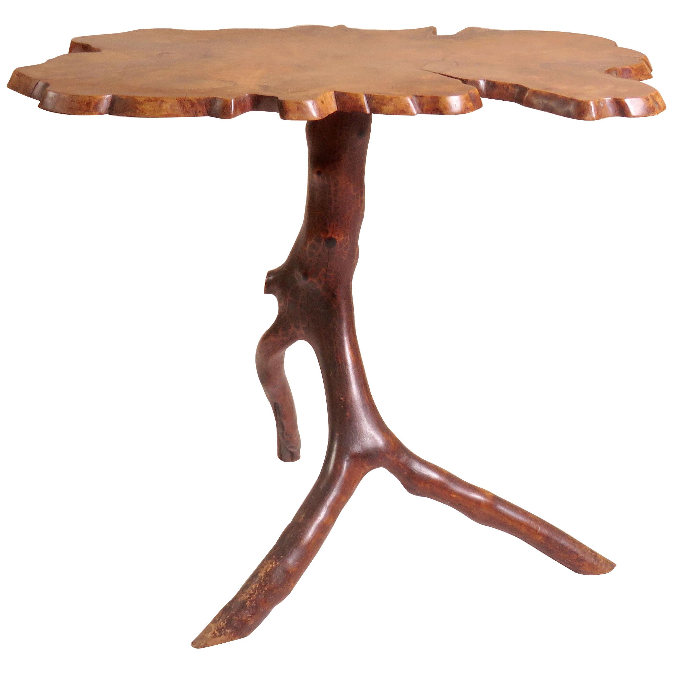Early 20th Century Yew Wood "Branch" Table