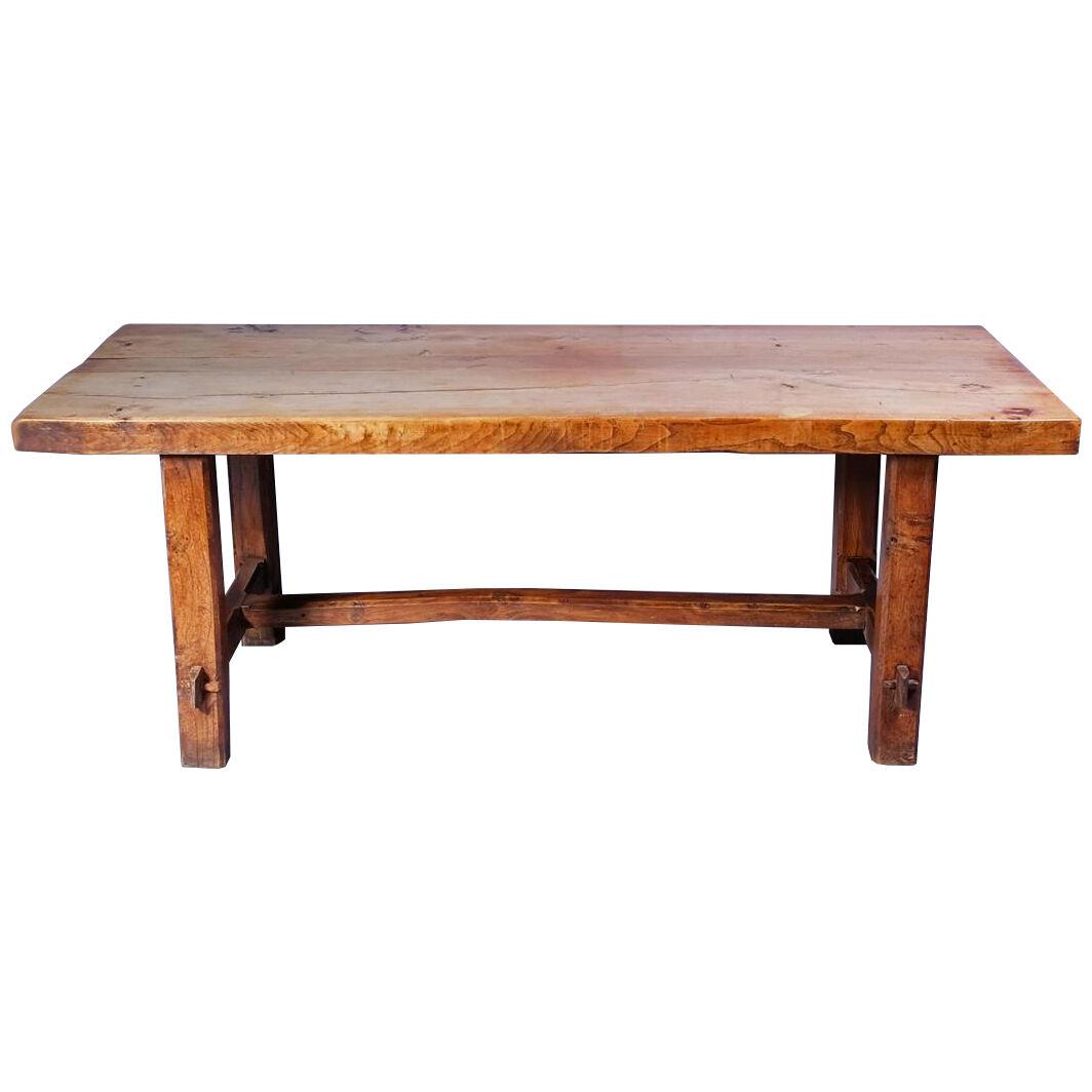 19th Century French Elm Refectory Table