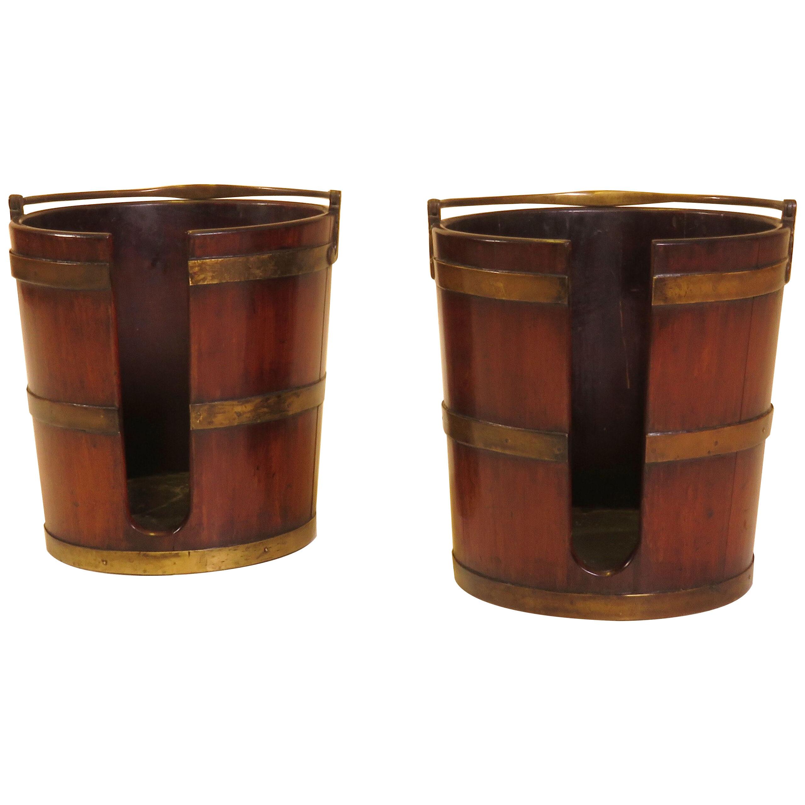 Pair of 18th Century Mahogany Plate Buckets