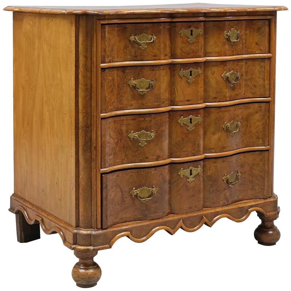 18th Century Anglo Dutch Burr Walnut Chest of Drawers