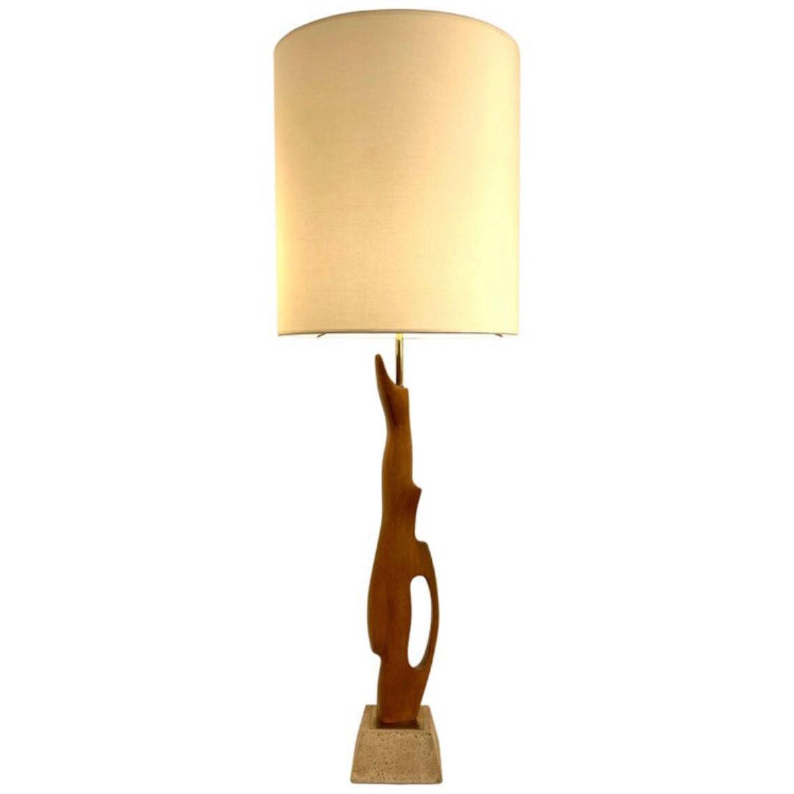 Wood Sculpture lamp 1960