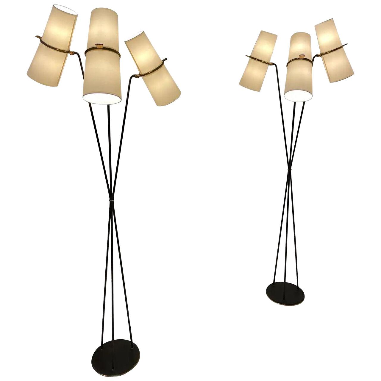 Pair of Floor Lamps by Lunel, 1950s