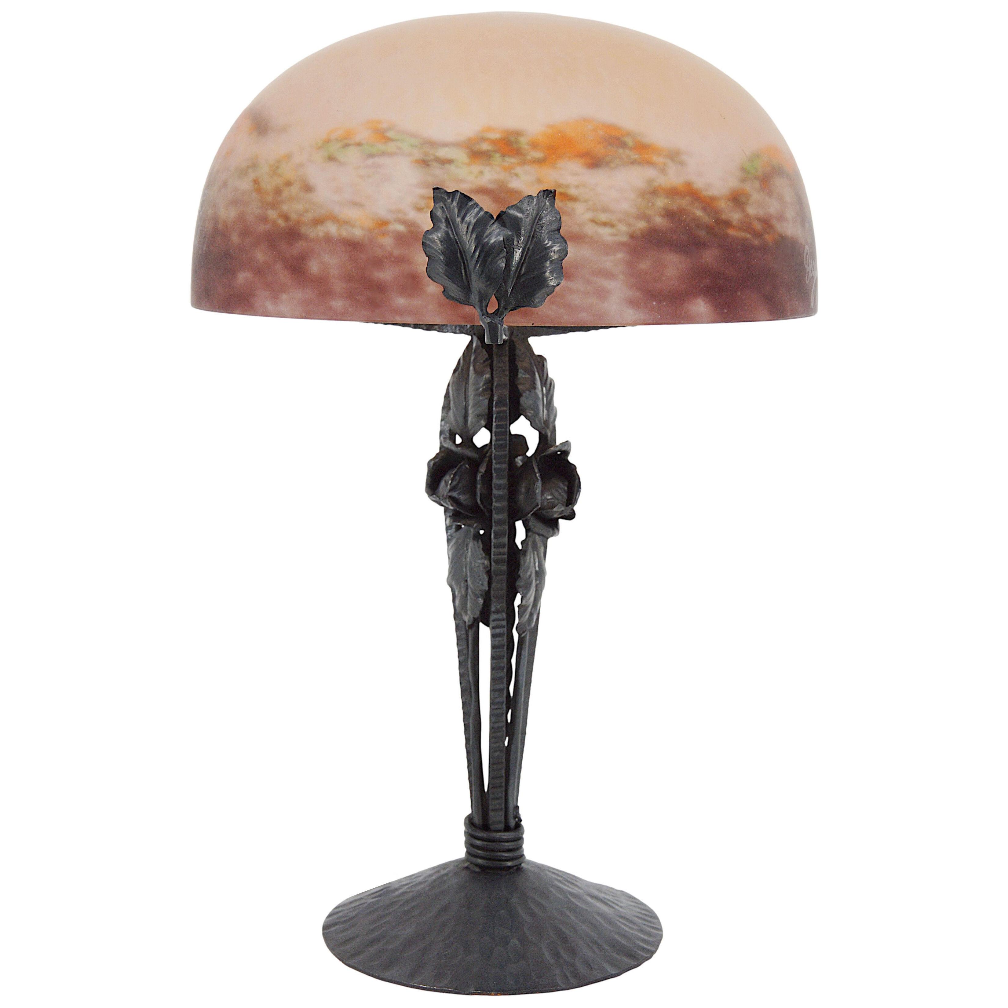 DEGUE French Art Deco Table Lamp, Late 1920s