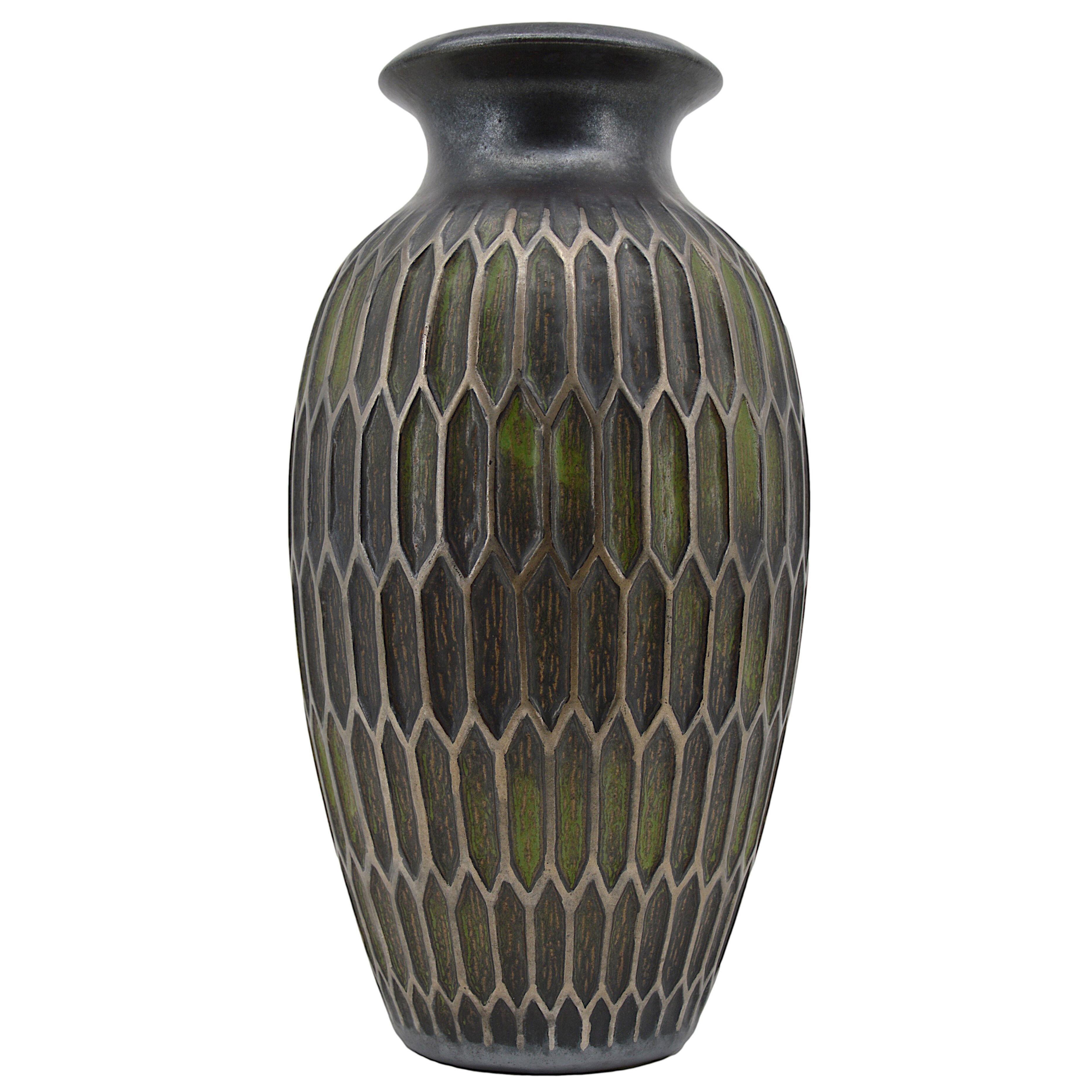 Joseph Mougin Art Deco Vase, Honeycomb, Late 1920s