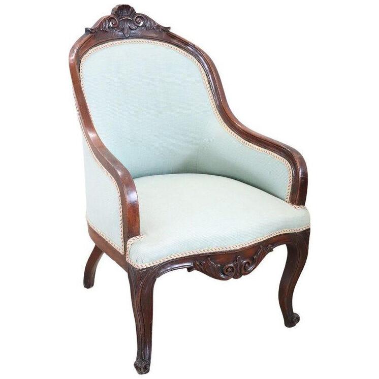 19th Century of the Period Louis Philippe Antique Walnut Armchair