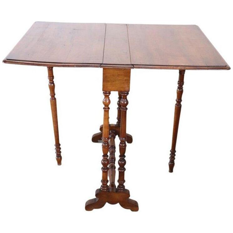 19th Century Louis Philippe Solid Walnut Antique Tilt-Top Table