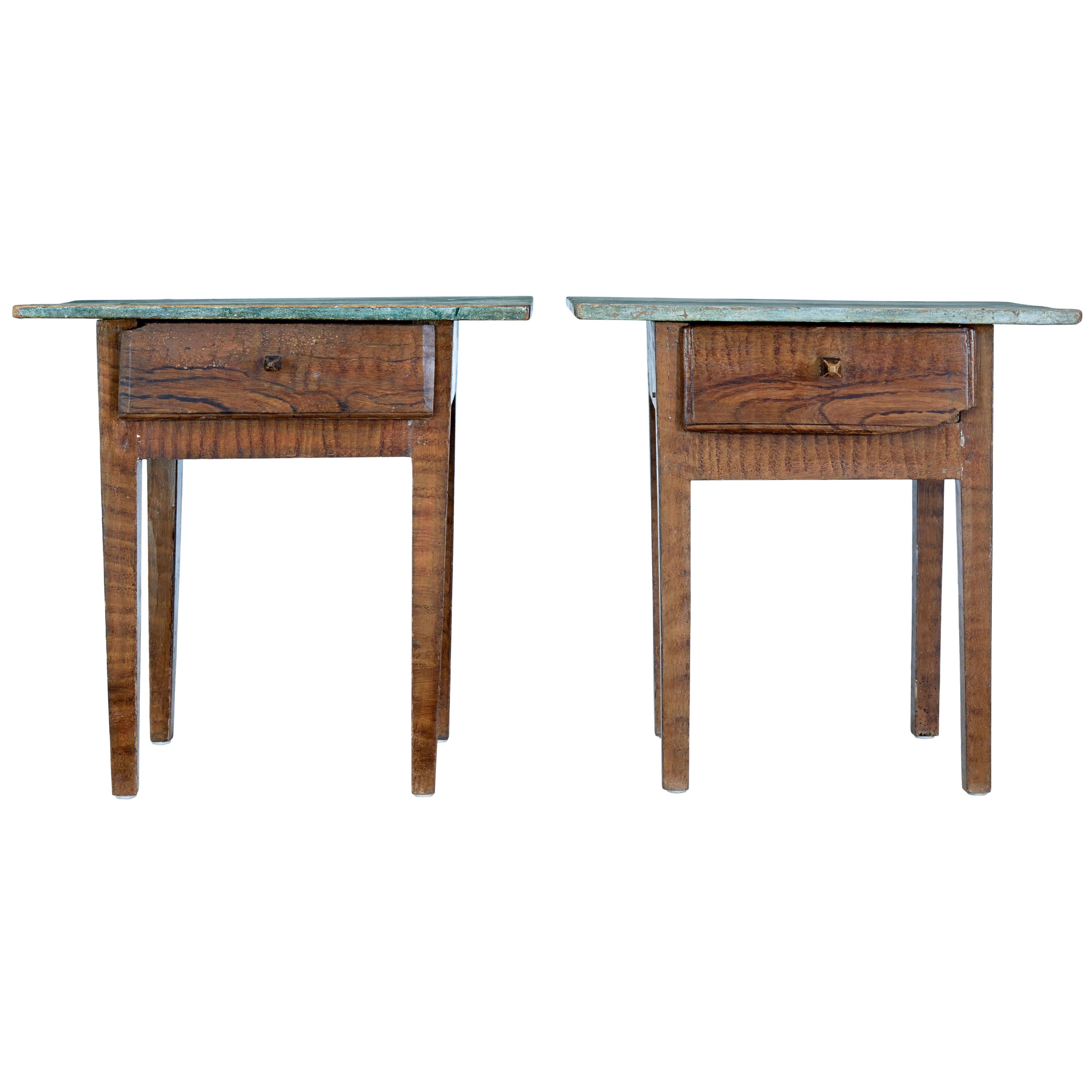 PAIR OF TRADITIONAL PAINTED SWEDISH SIDE TABLES