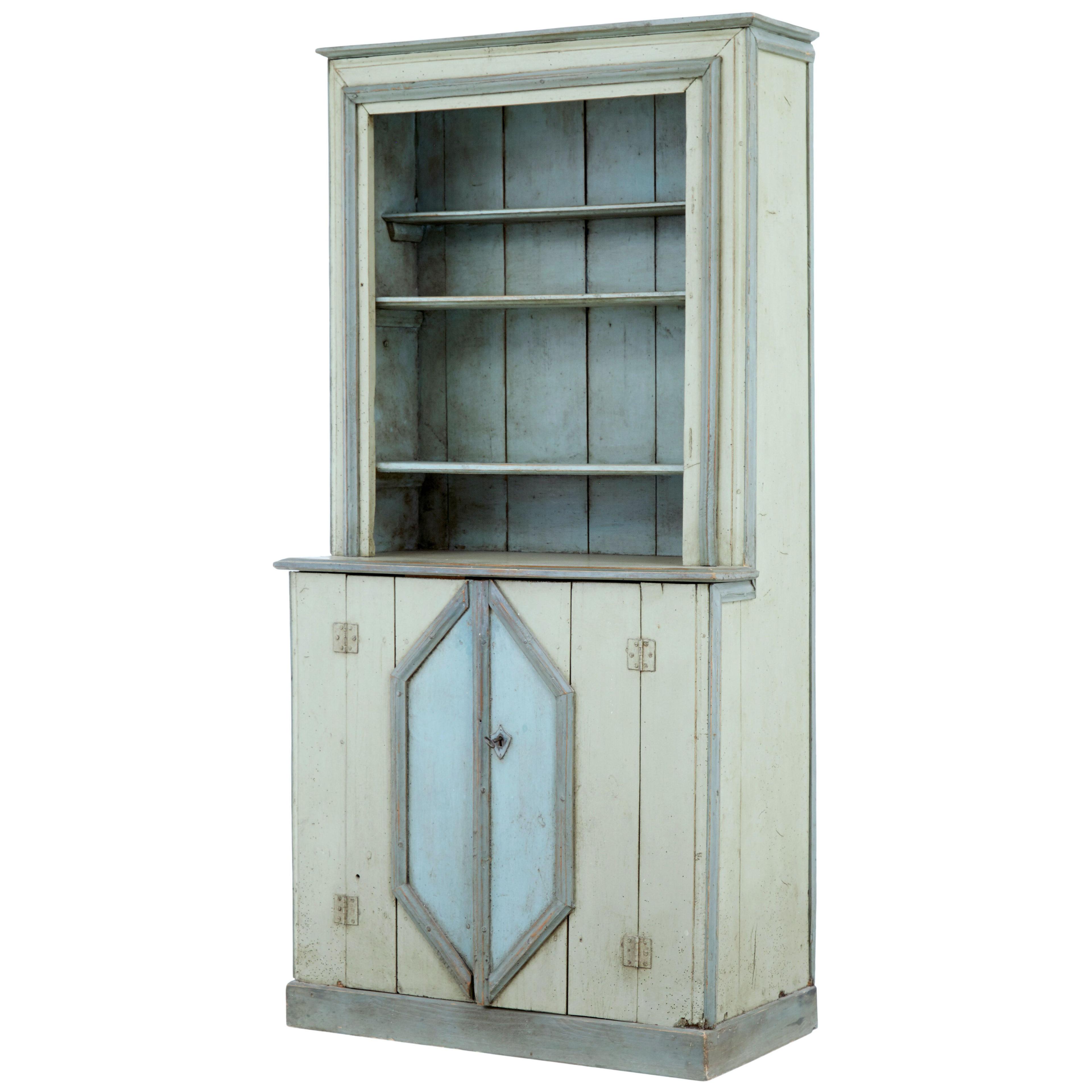 19TH CENTURY PAINTED FRENCH KITCHEN CUPBOARD