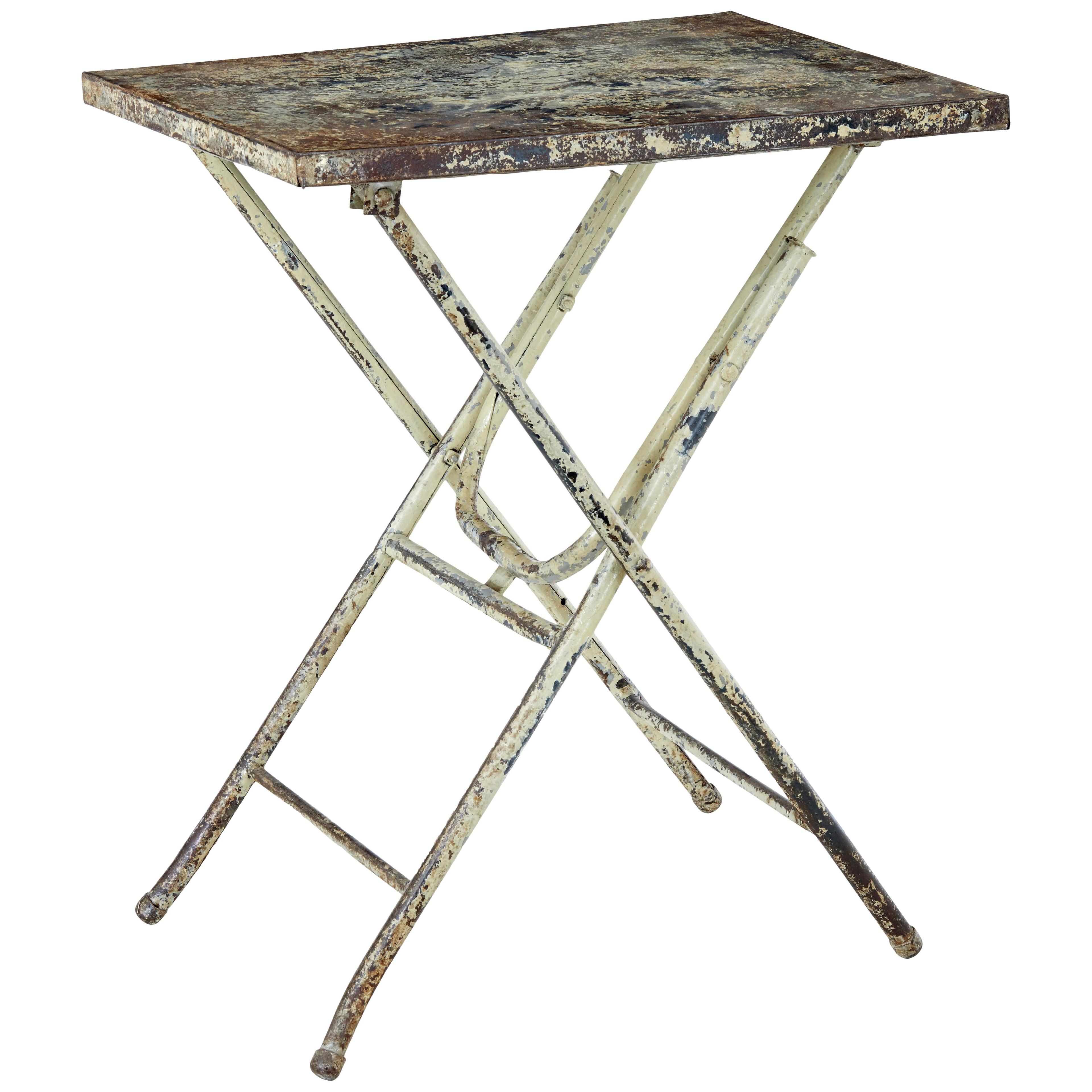 MID CENTURY INDUSTRIAL FOLDING SIDE TABLE