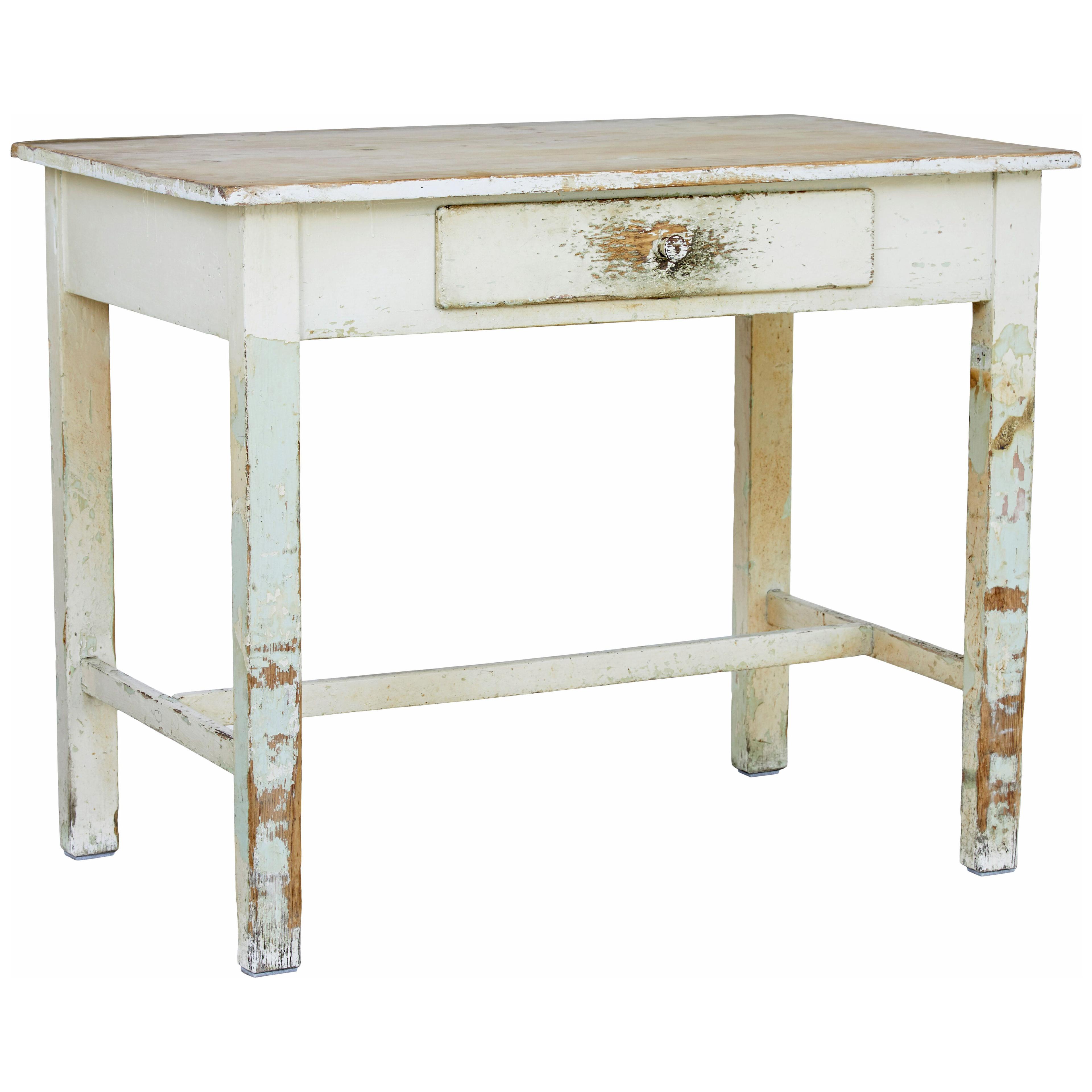 19TH CENTURY PAINTED PINE SIDE TABLE