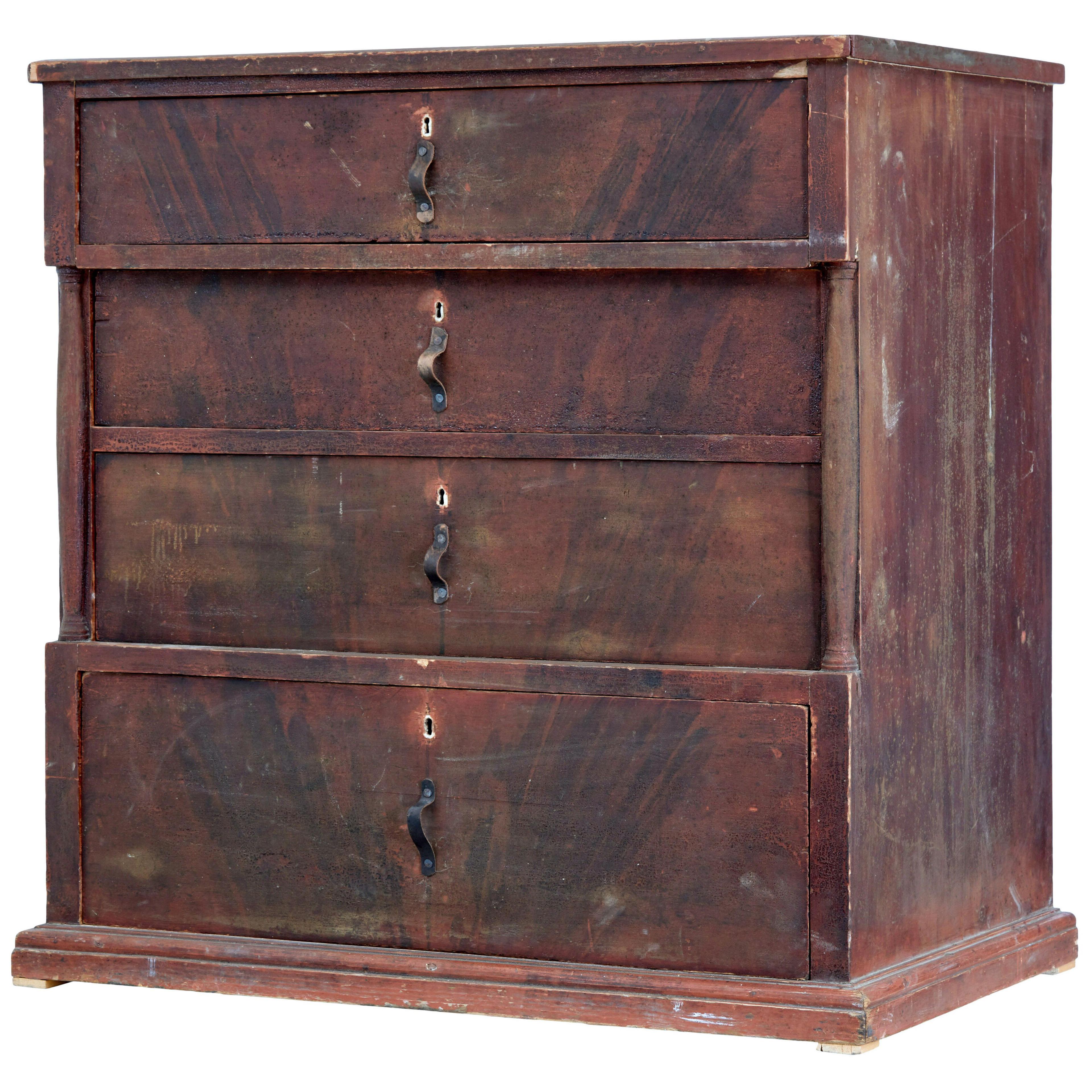 19TH CENTURY HAND PAINTED CHEST OF DRAWERS
