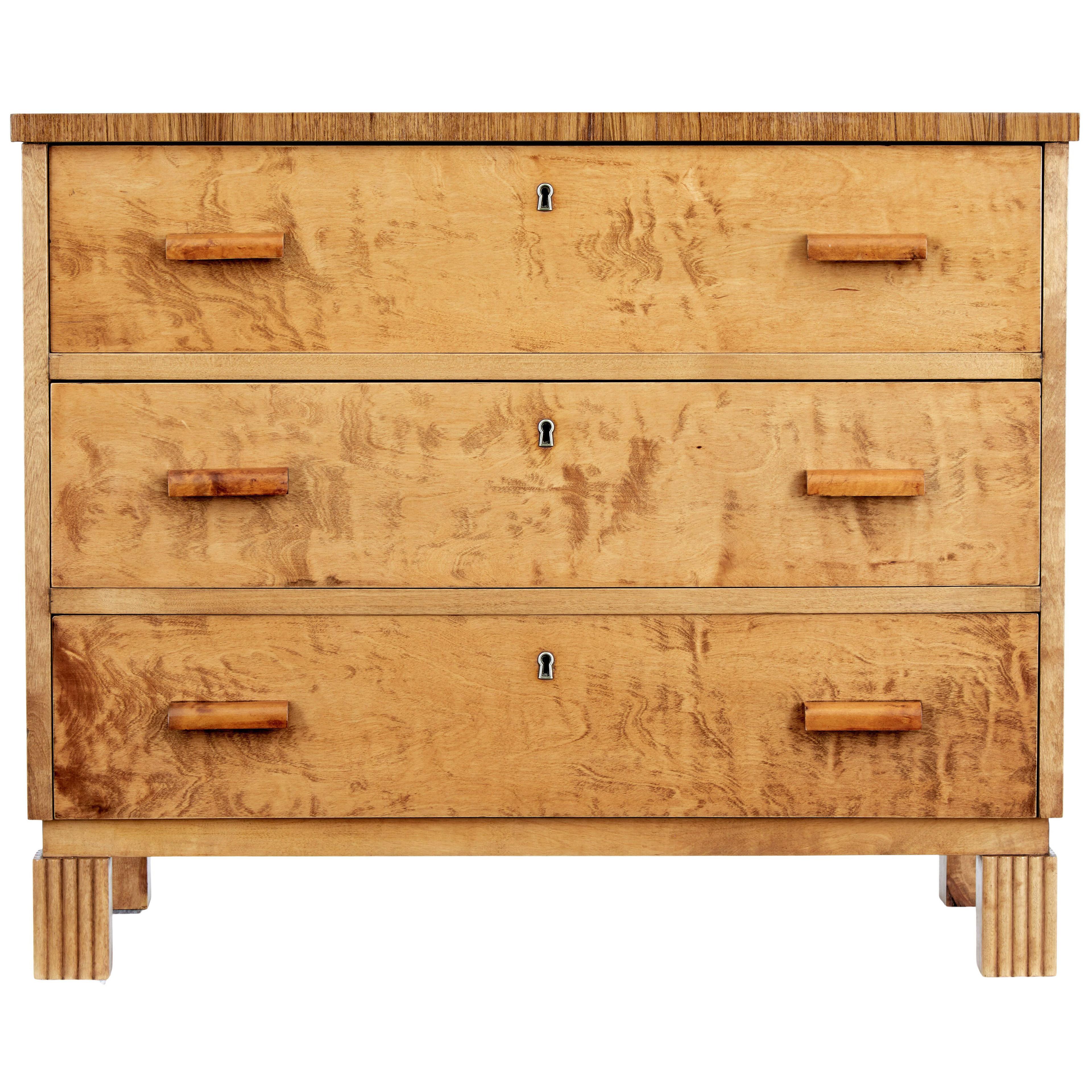 MID 20TH CENTURY BIRCH CHEST OF DRAWERS AXEL LARSSON