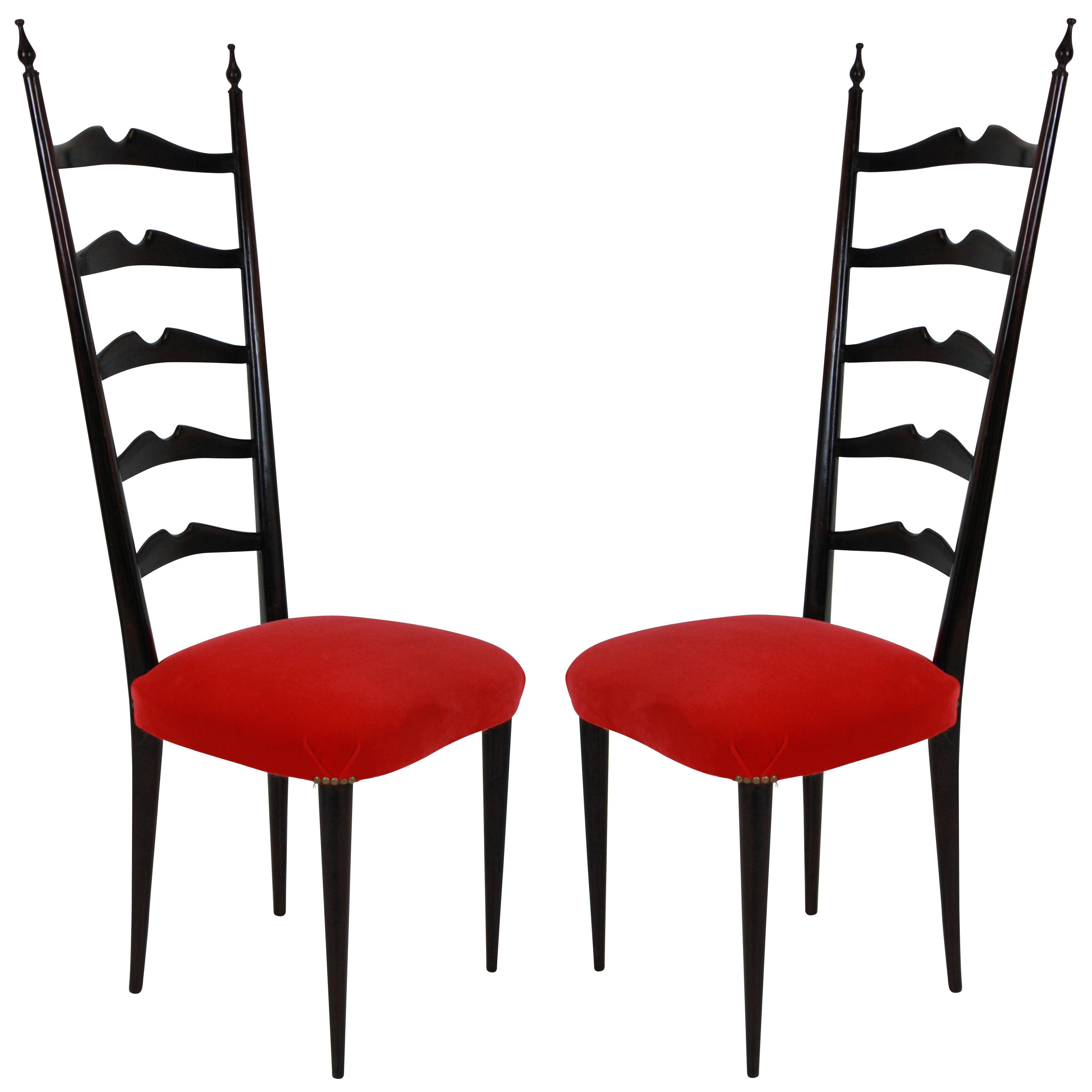 A PAIR OF HIGH BACK HALL CHAIRS BY PAOLO BUFFA