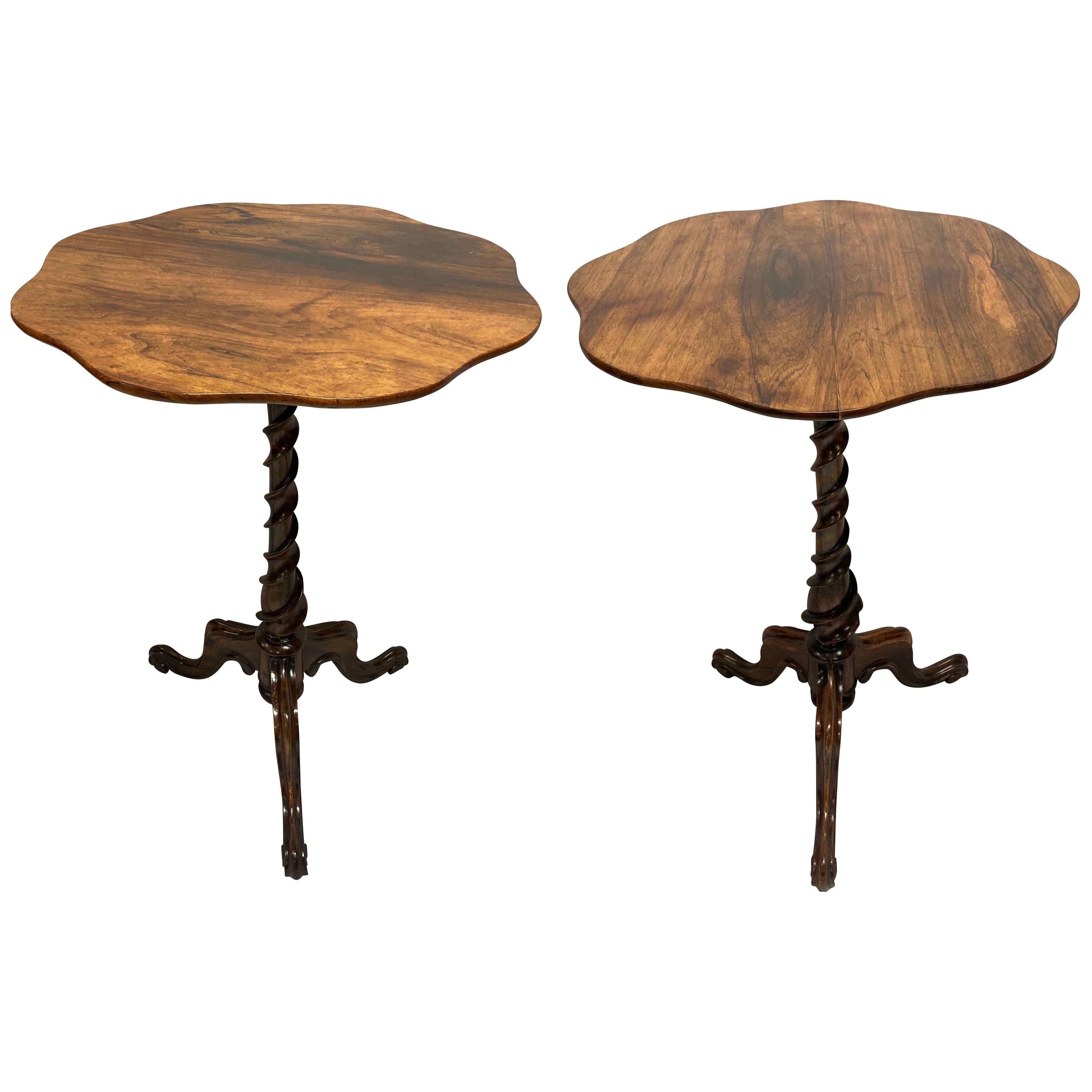 A PAIR OF WILLIAM IV ROSEWOOD WINE TABLES