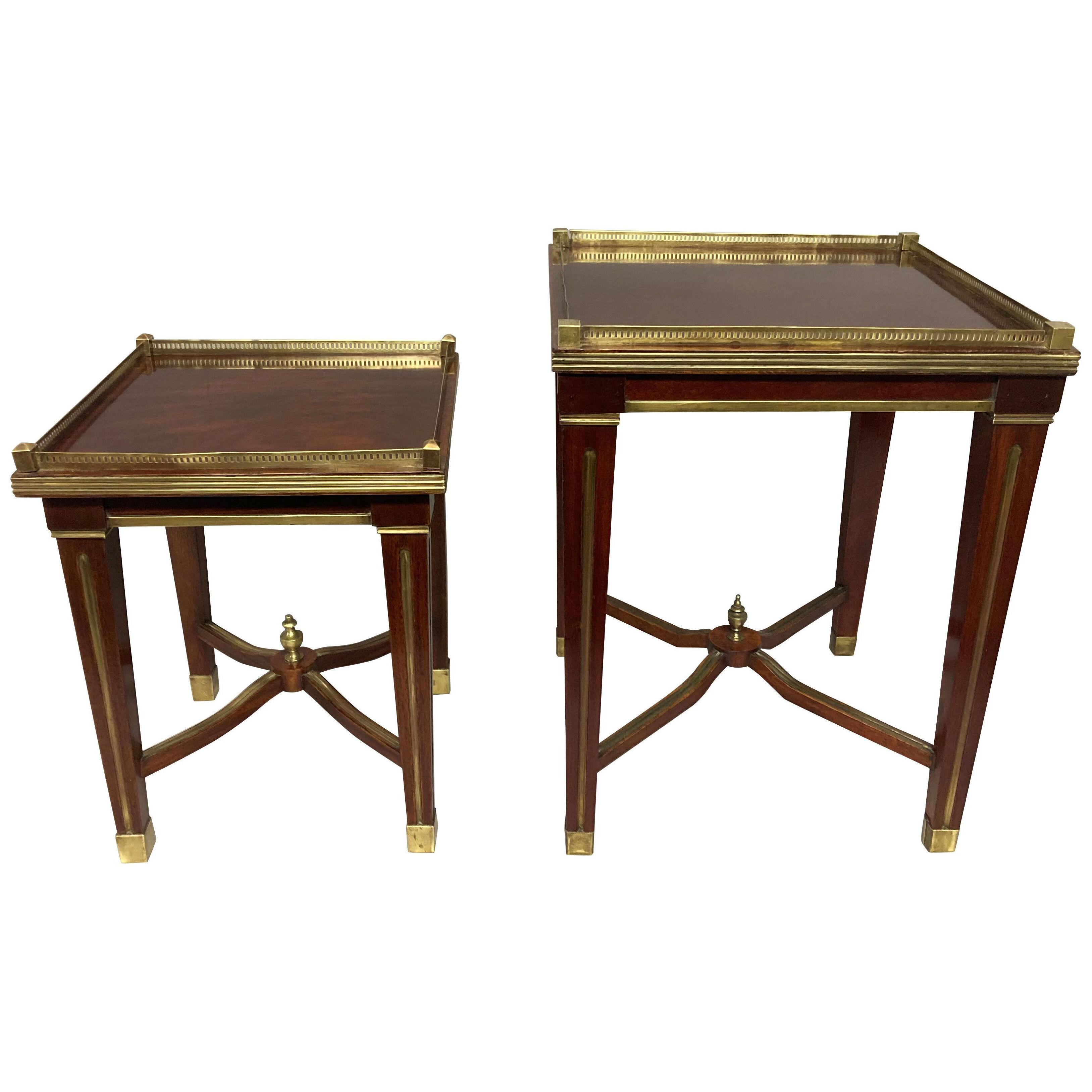 A PAIR OF RUSSIAN NEO-CLASSICAL TABLES FROM THE PETEROF PALACE