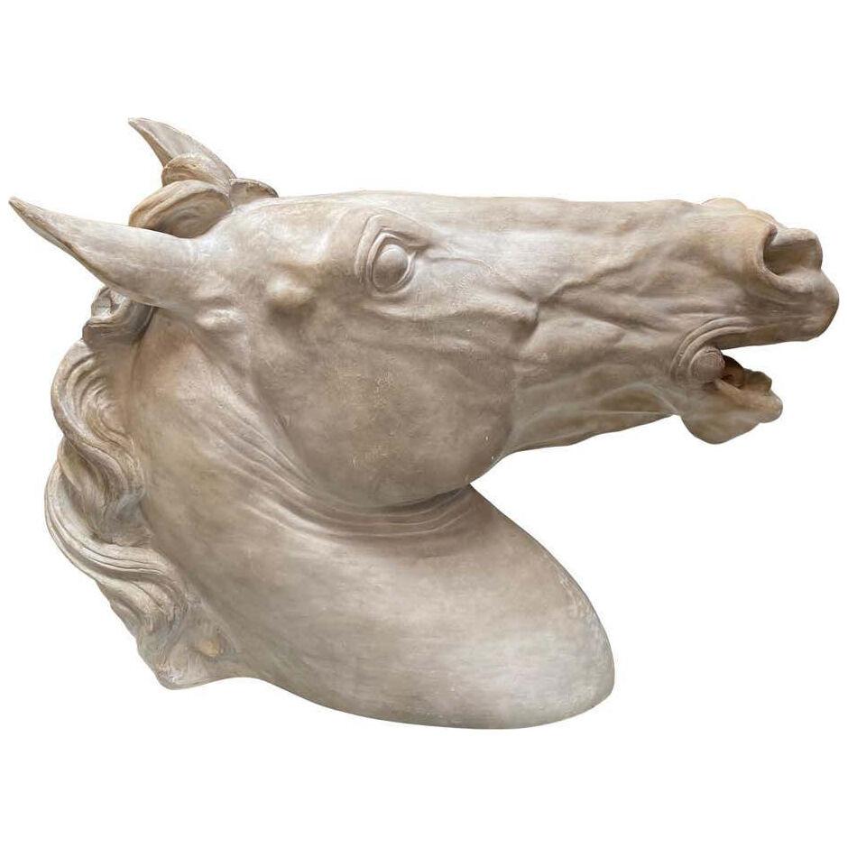 1970s, Italian Plaster Horse Sculpture