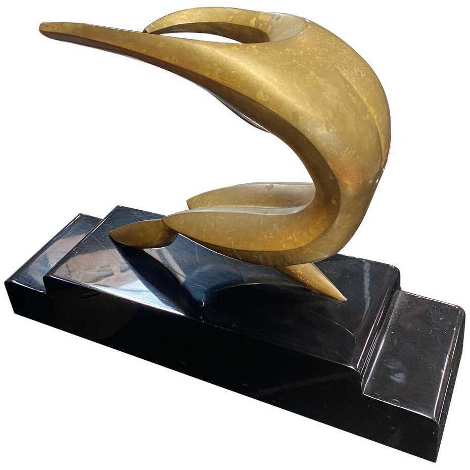 Gilt Bronze Sculpture Representing an Archer by Maxime Delo for Pragos 1970s