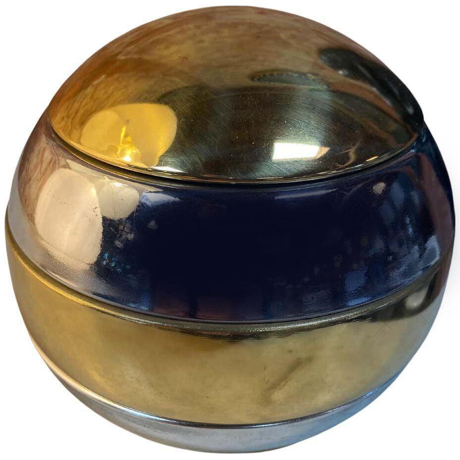 Italian Decorative Brass and Silver Ball 1980s