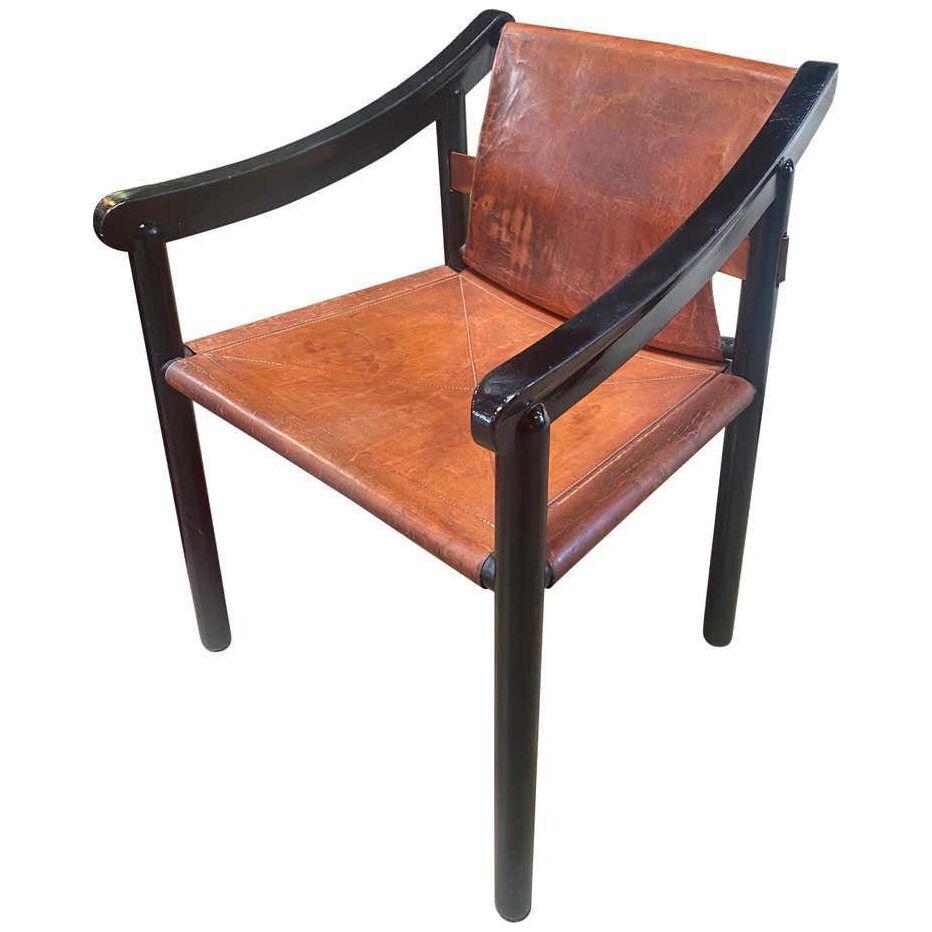 1960s Vico Magistretti for Cassina Armchair in Leather