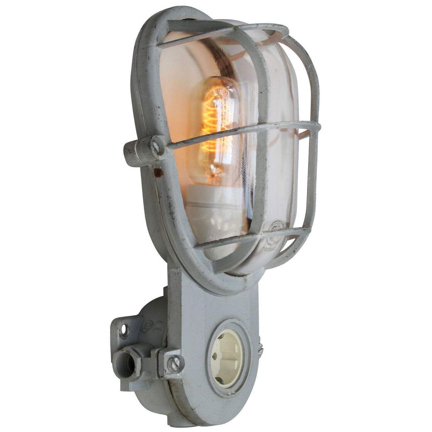 Vintage Industrial Clear Glass Sconce from Industria Rotterdam