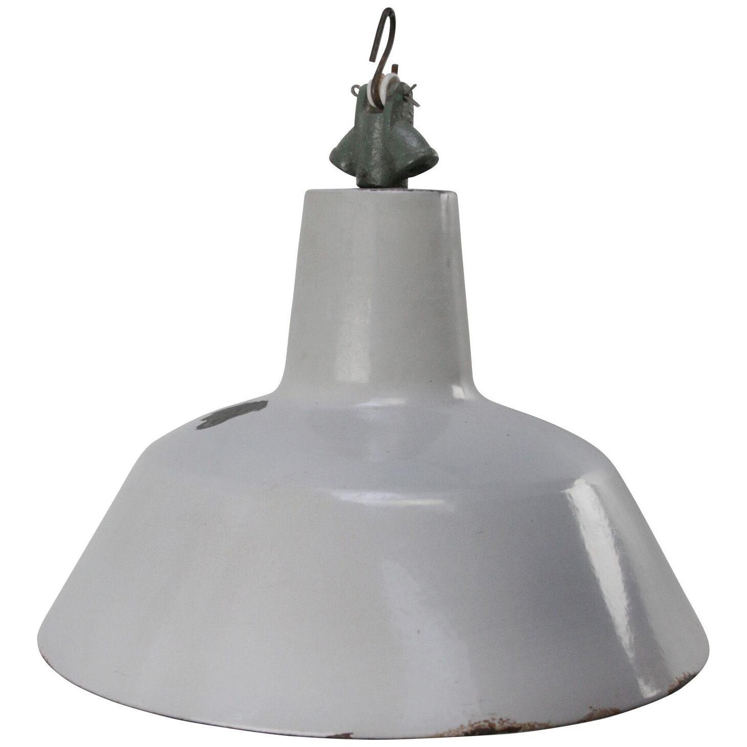 Grey Enamel Vintage Industrial Hanging Pendant Lamp by Philips, Holland