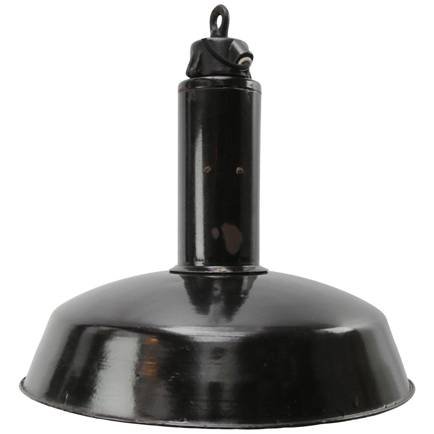 Black Enamel Vintage Industrial Cast Iron Top Pendant Lights