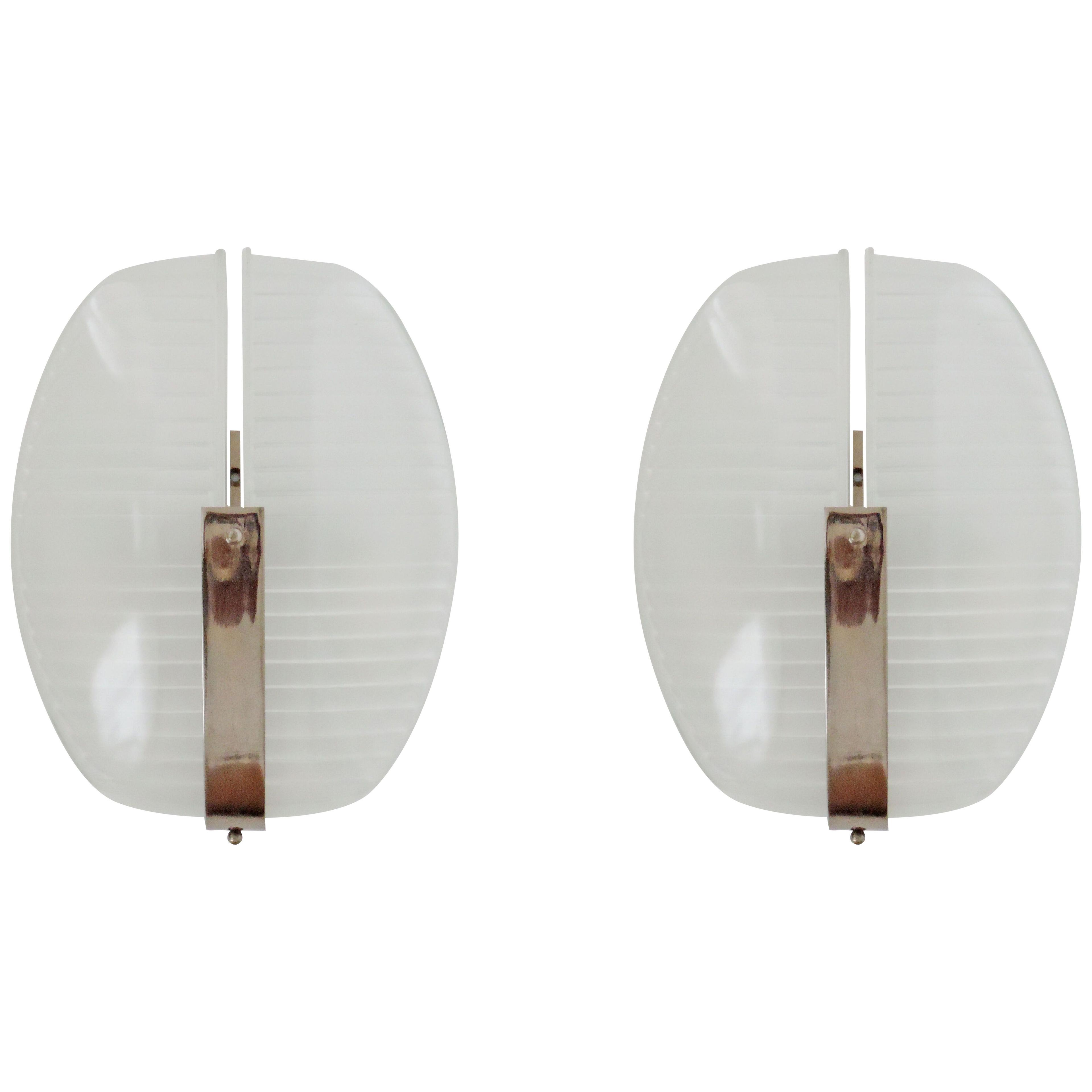 Vico Magistretti Pair of Lambda Wall Lights for Artemide, Italy, 1961