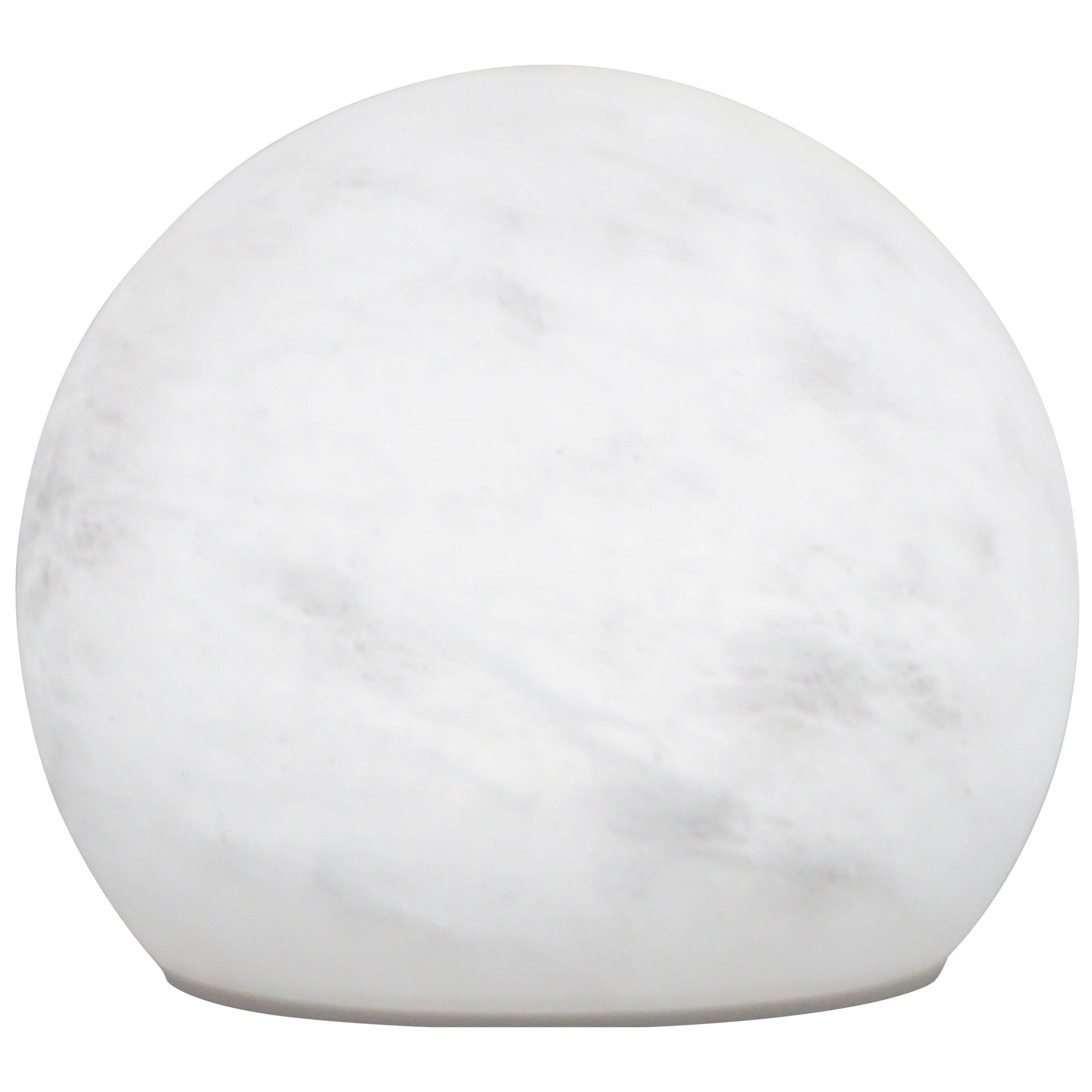 Bespoke Italian Minimalist White Alabaster Moon Wireless Round Table/Desk Lamp