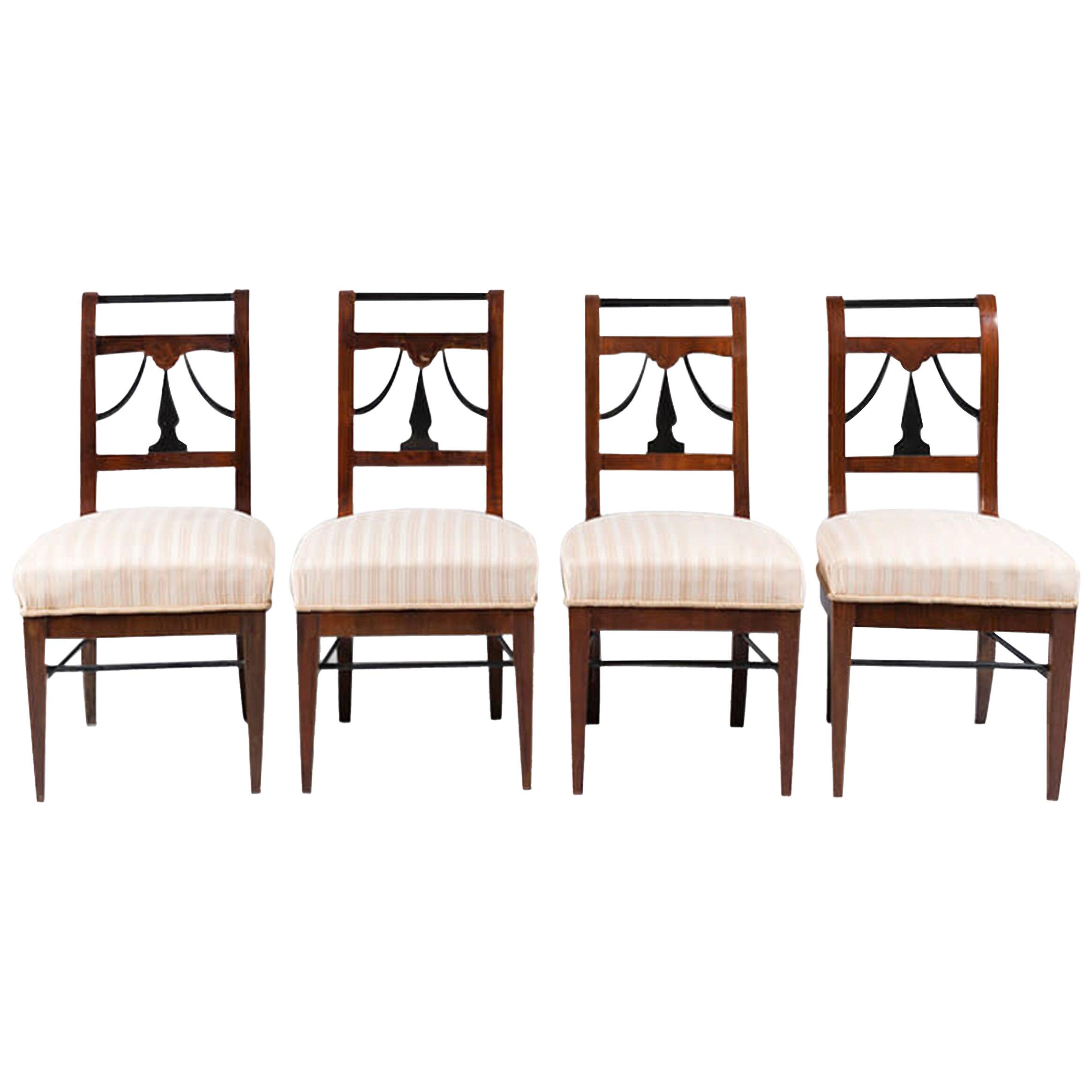 Set of Four Biedermeier Dining Chairs