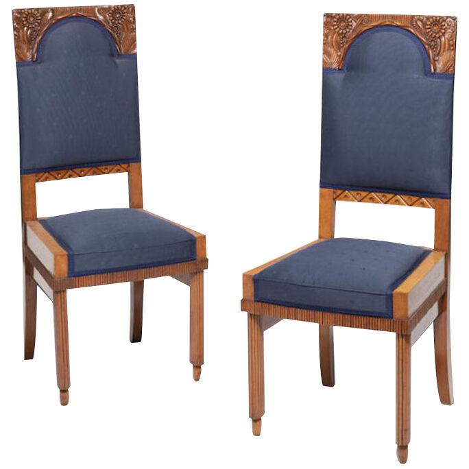 A Pair of Art Nouveau Chairs by Bohumil Waigant