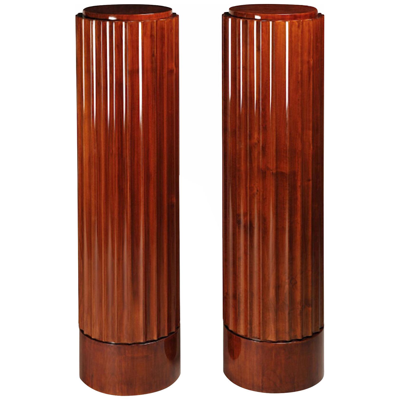 Pair of Neoclassical Style Fluted Pedestals