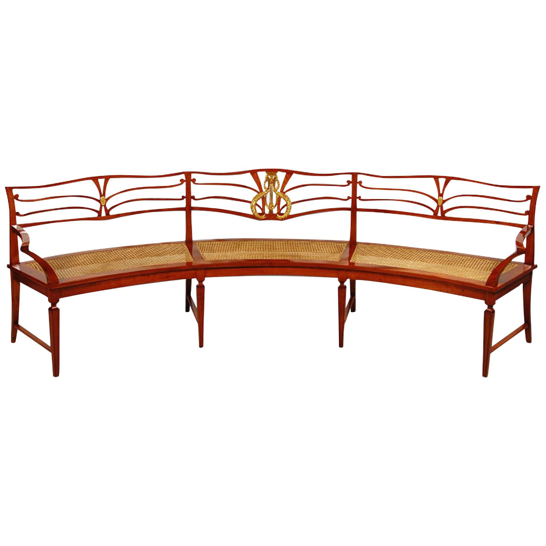 Demi-Lune Neoclassical Library Bench