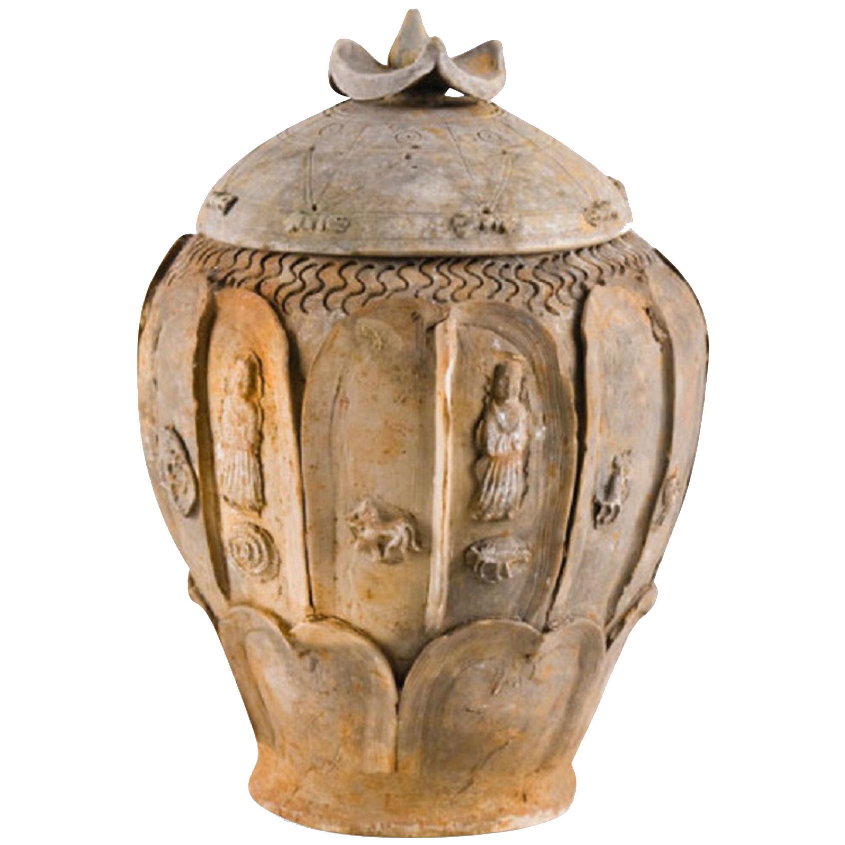 Unusual Buddhist Offering Jar