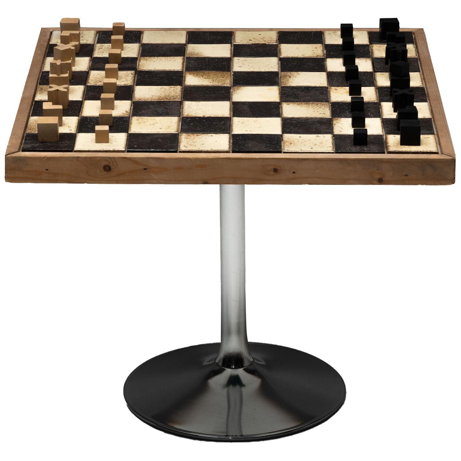 Game Table with Bauhaus Chess Set by Josef Hartwig, 1924