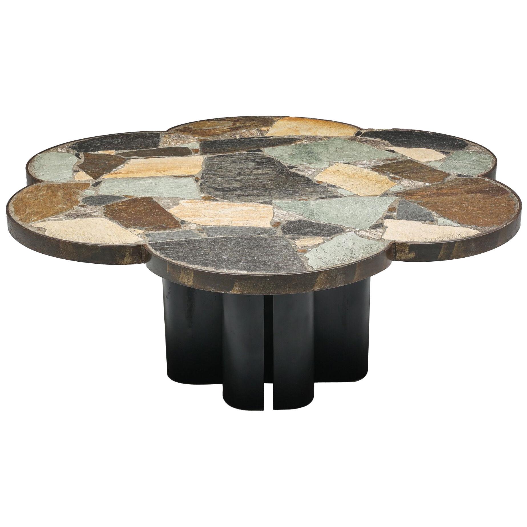 Mosaic Stone Flower Shaped Coffee Table - 1950's