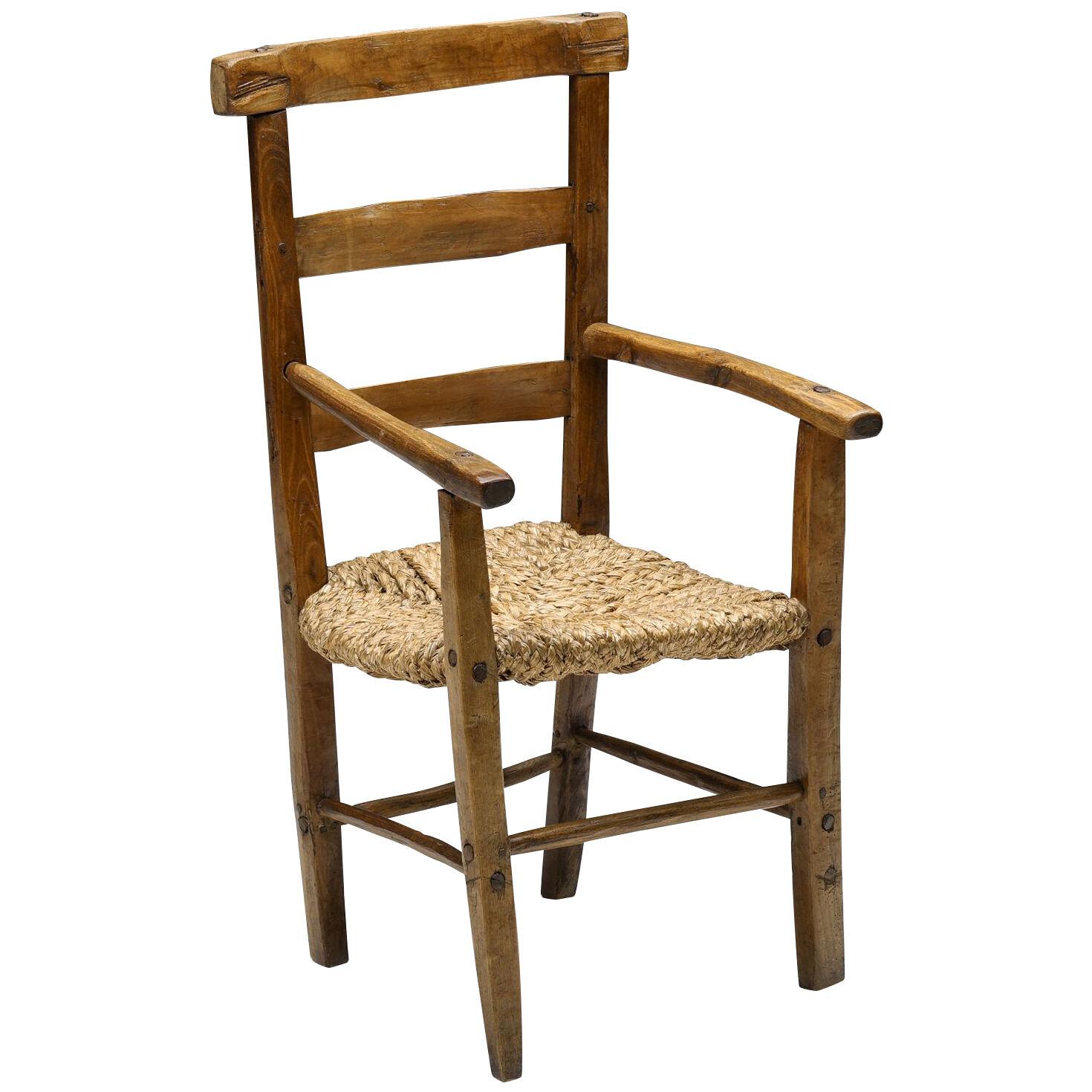 Wabi-Sabi Rustic Cord Arm Chair - 1940's