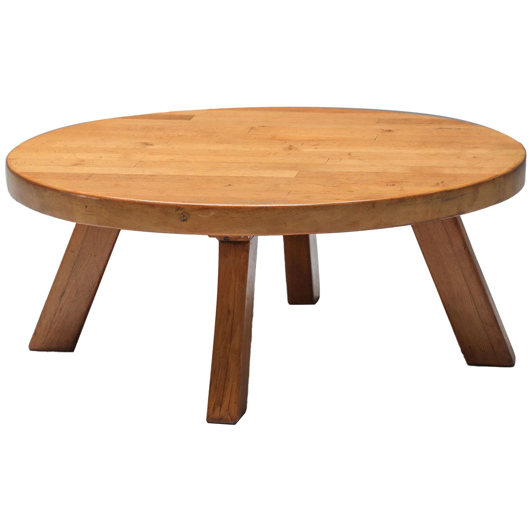 Charlotte Perriand Style Round Coffee Table - 1960's