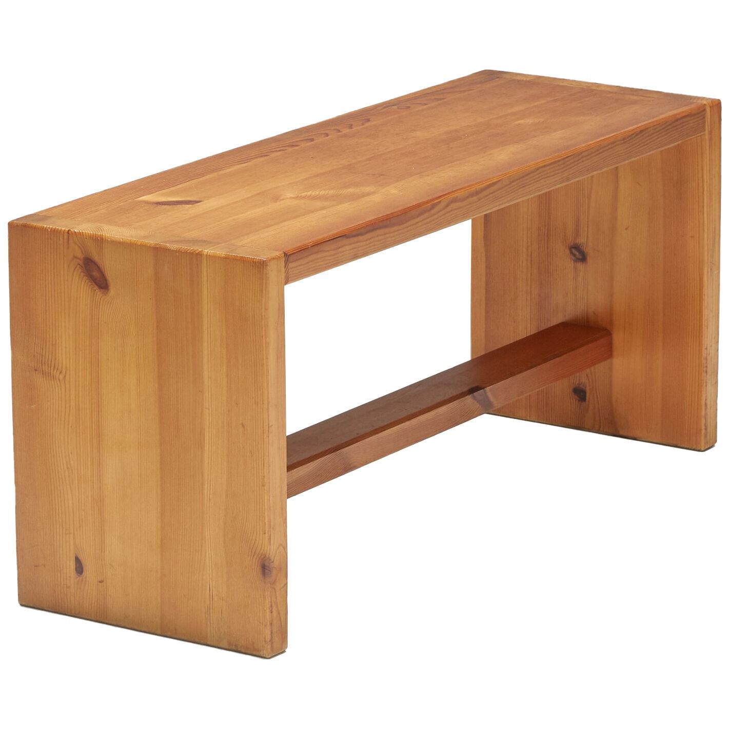 Charlotte Perriand Inspired Pine Wood Bench - 1960's