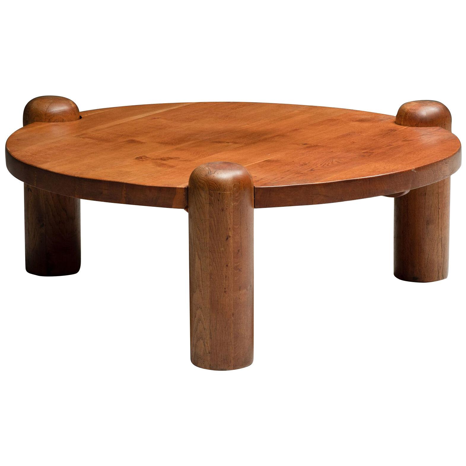 Round Brutalist Coffee Table - 1970's