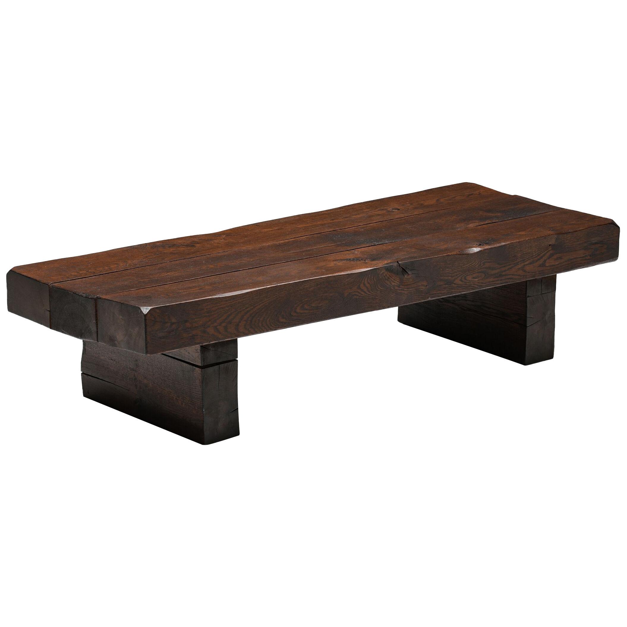 Solid Wood Rustic Coffee Table - 1920's