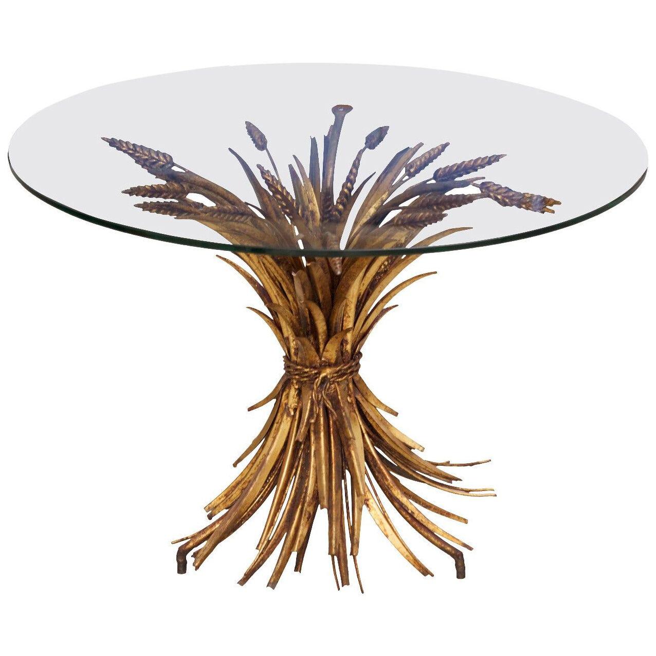 Coco Chanel Style Wheat Coffee Table in Gold