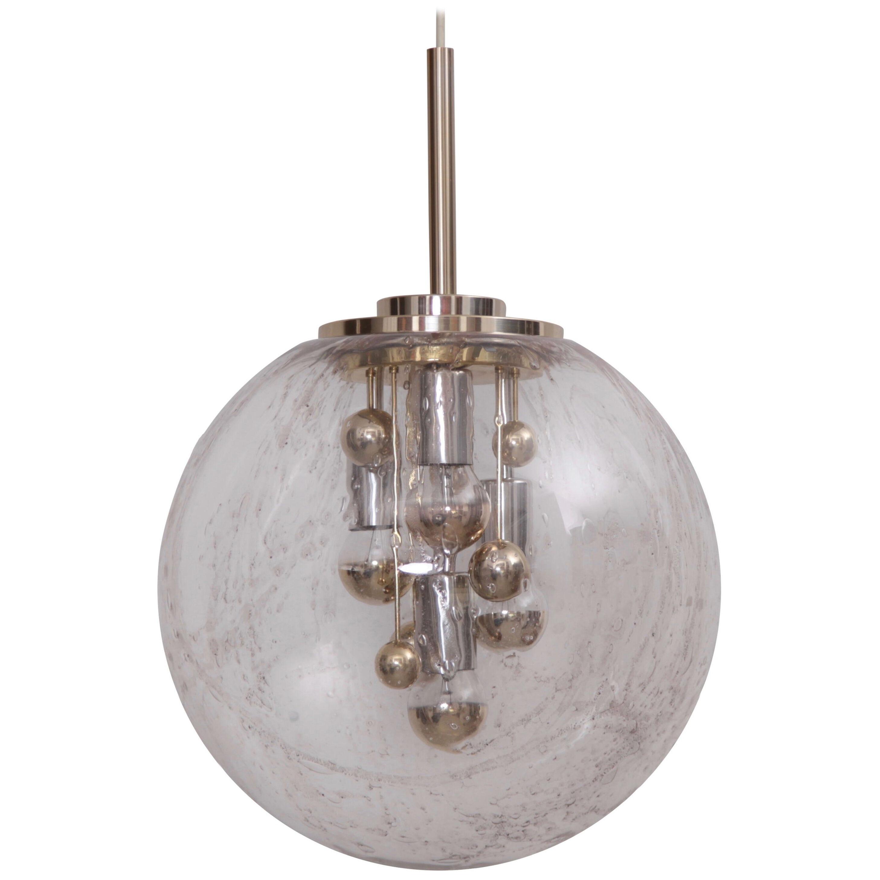 Huge Sputnik Bubble Glass Pendant Lamp by Doria	