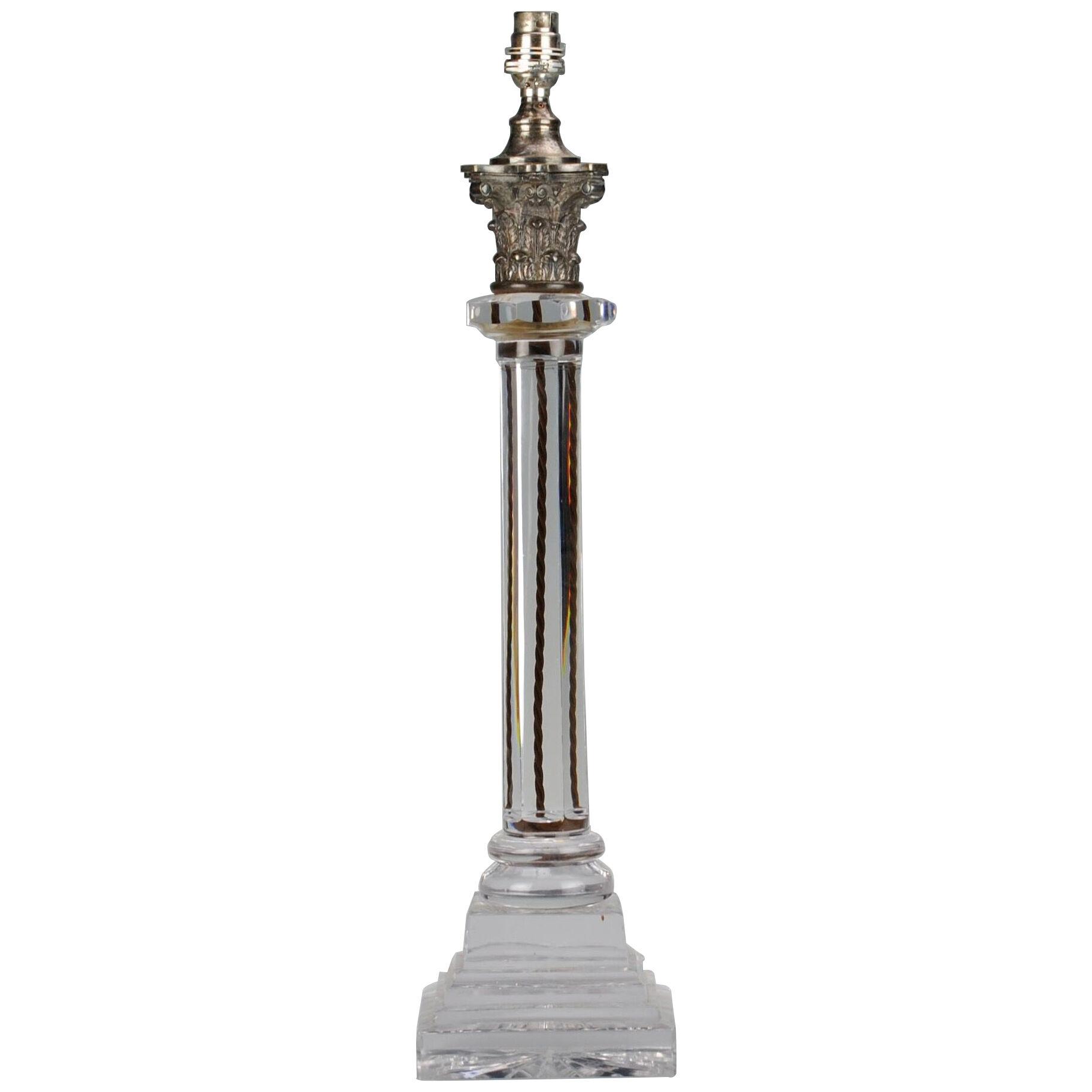A Glass Column Lamp 