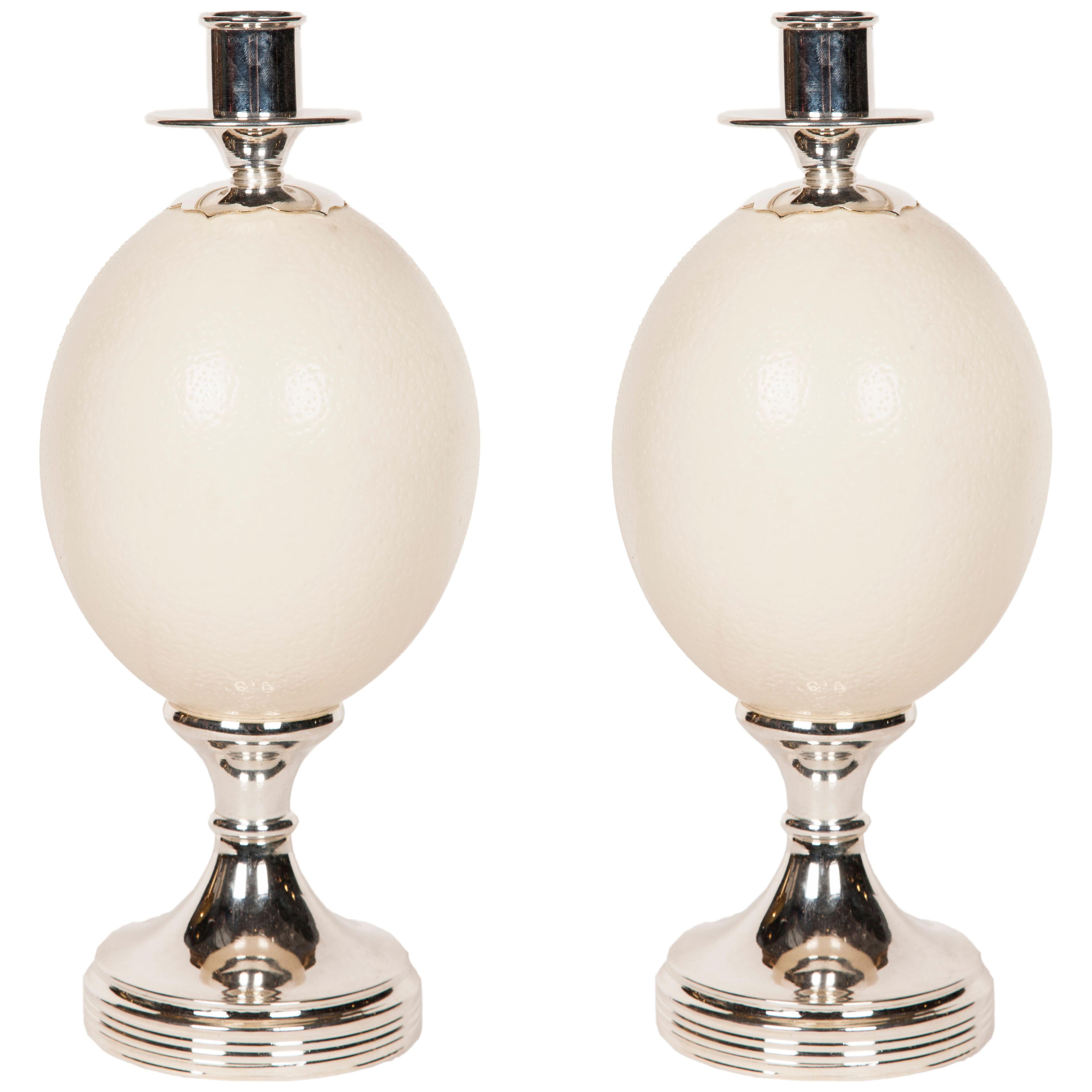 Anthony Redmile Ostrich Egg Candlesticks