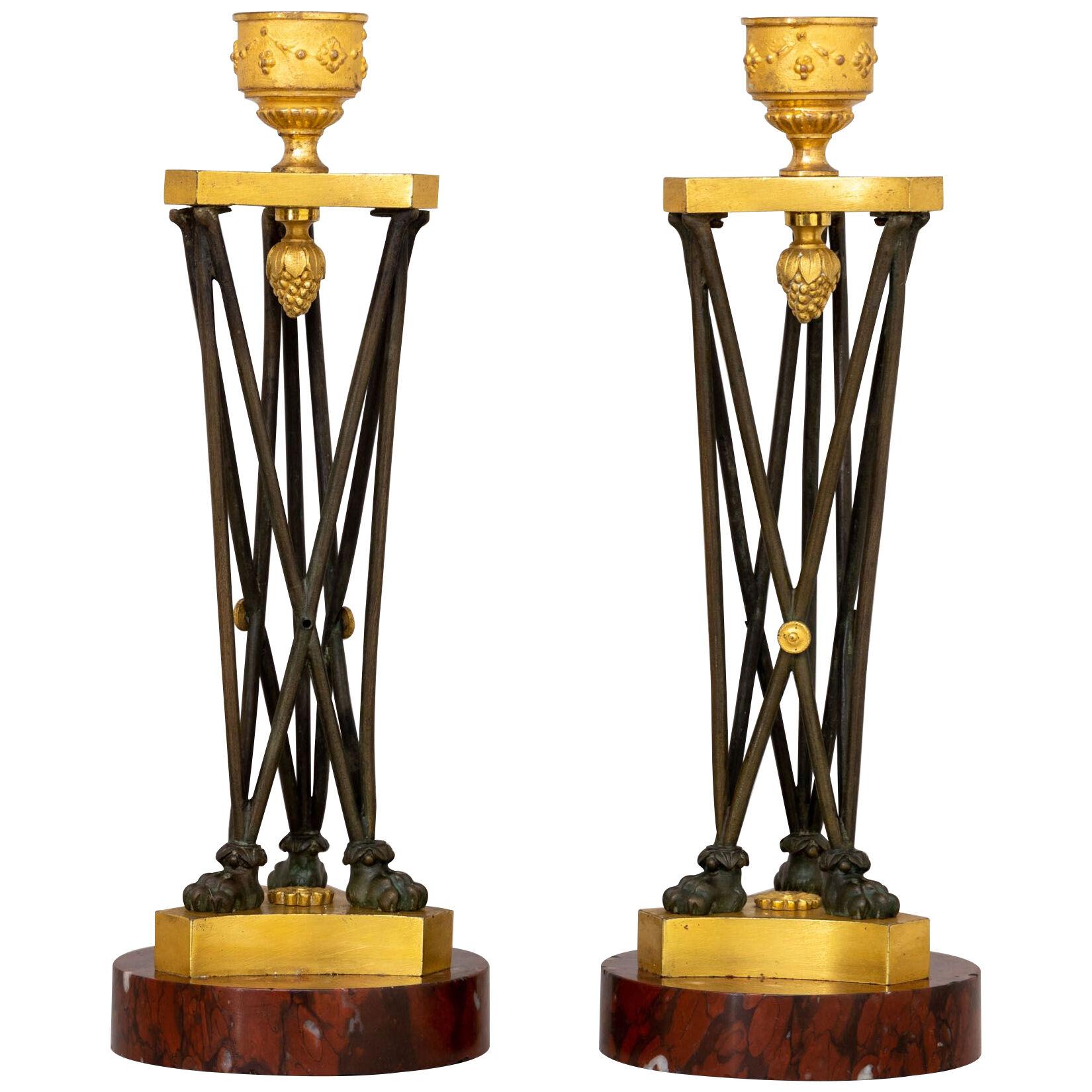 Pair of Empire style Candlesticks, 2nd Half of 19th Century